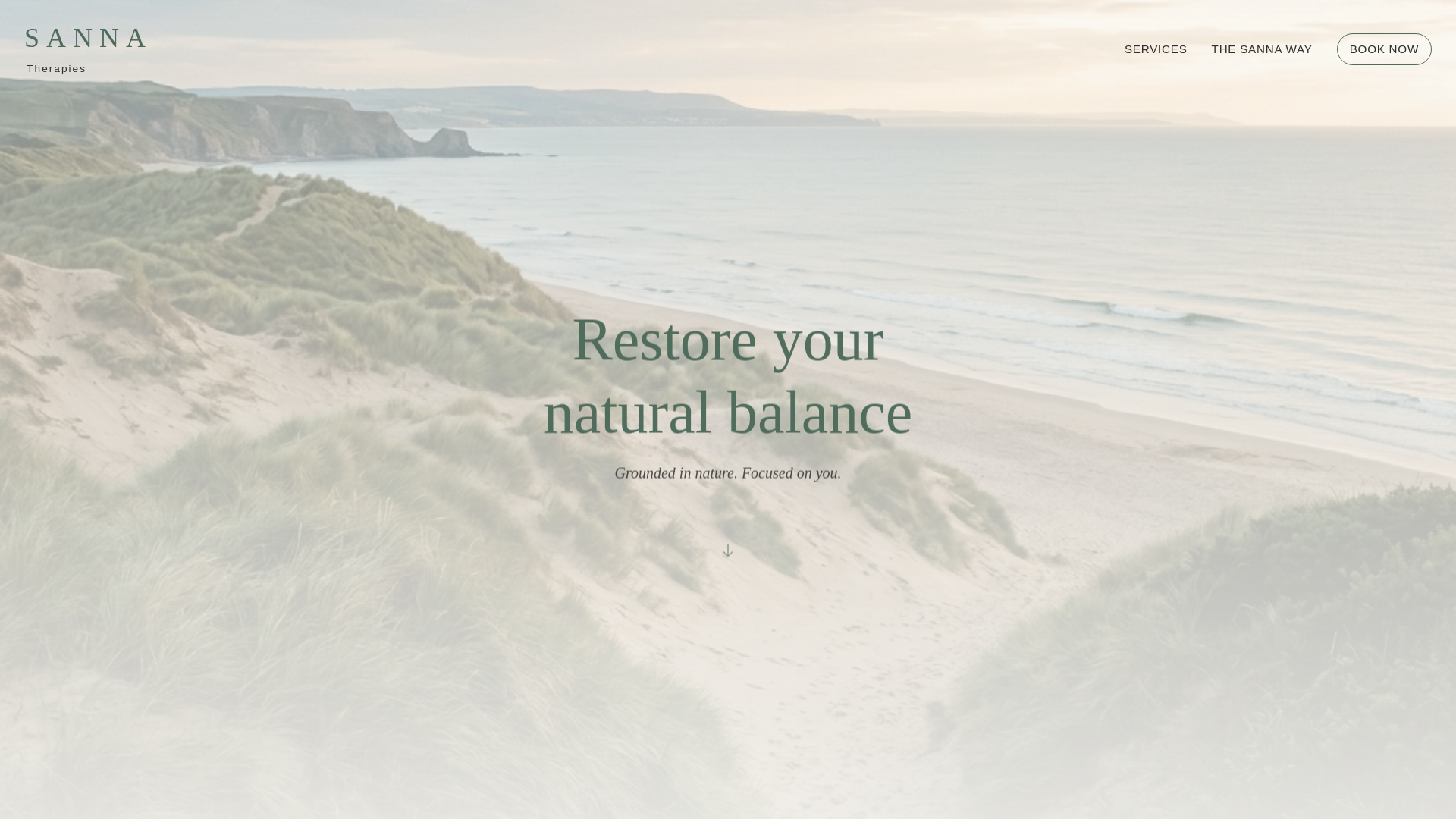 website screenshot of https://sannatherapies.com