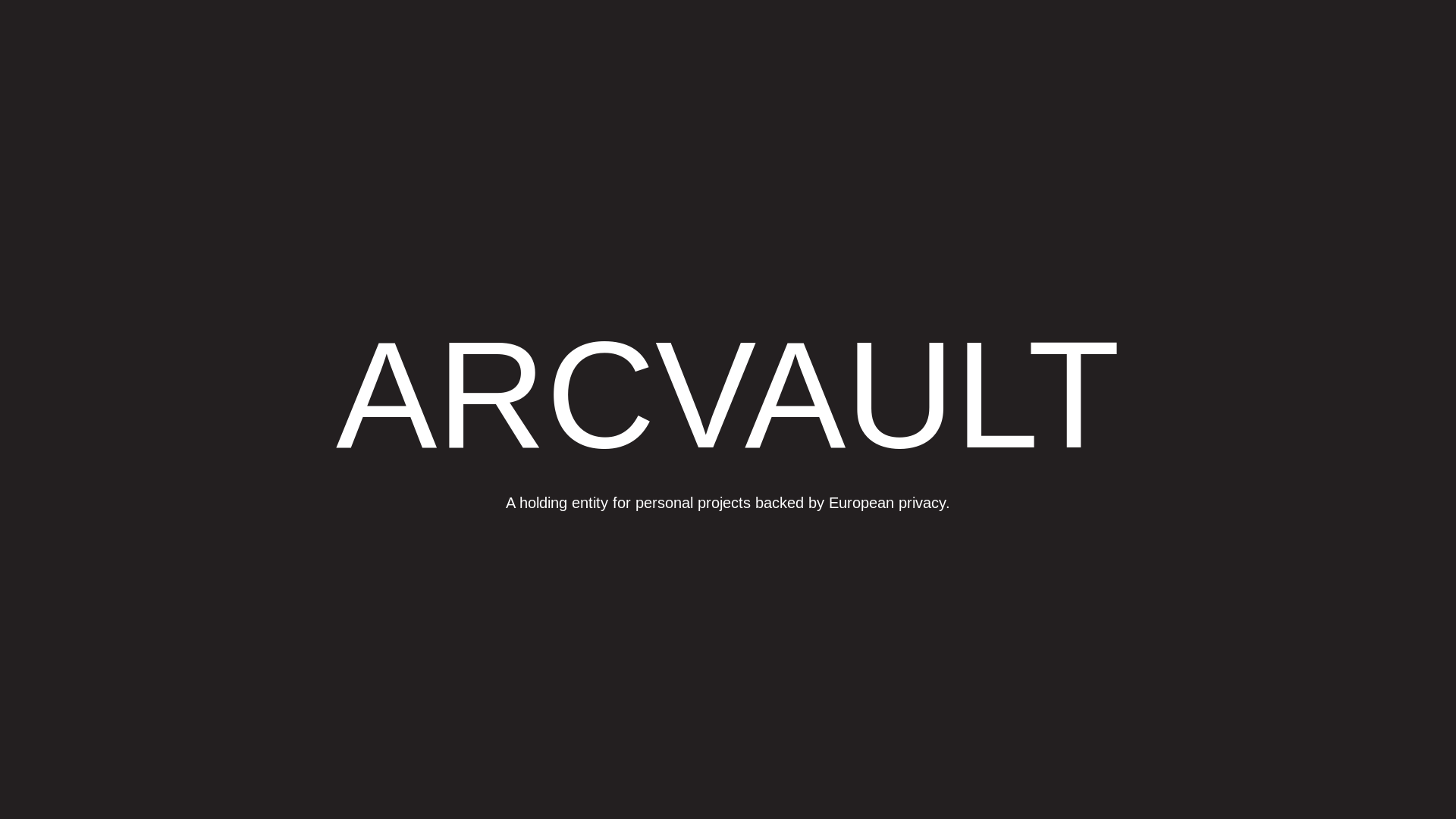 website screenshot of https://arcvault.is/