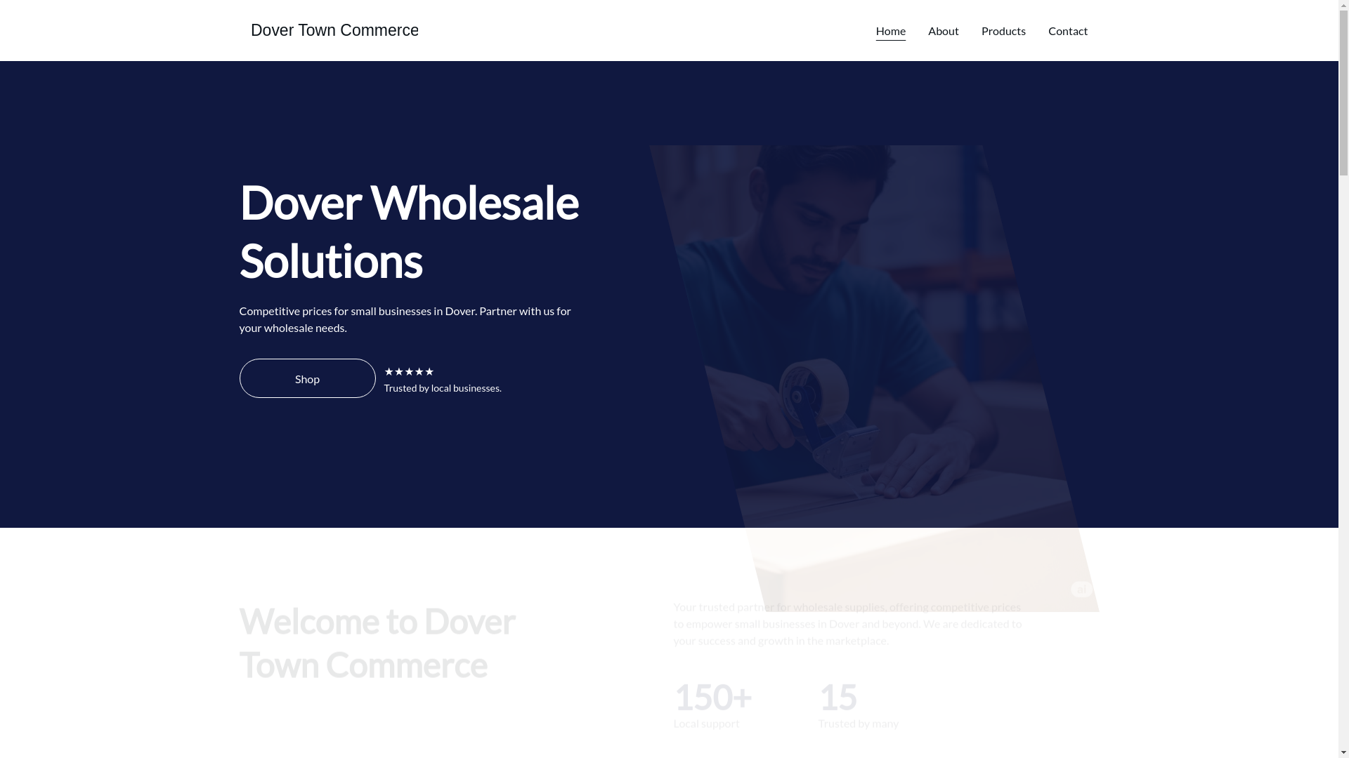website screenshot of https://dovertowncommerce.co.uk/