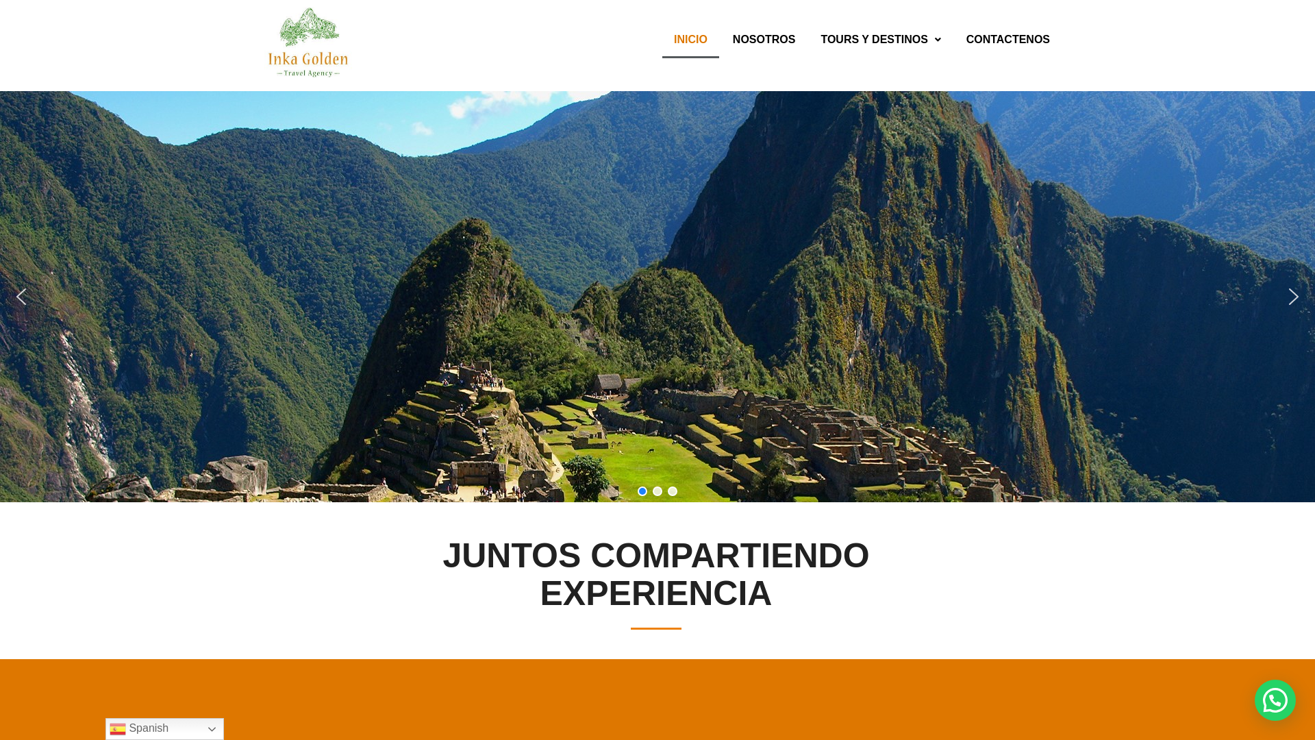 website screenshot of https://inkagoldentravelperu.com/