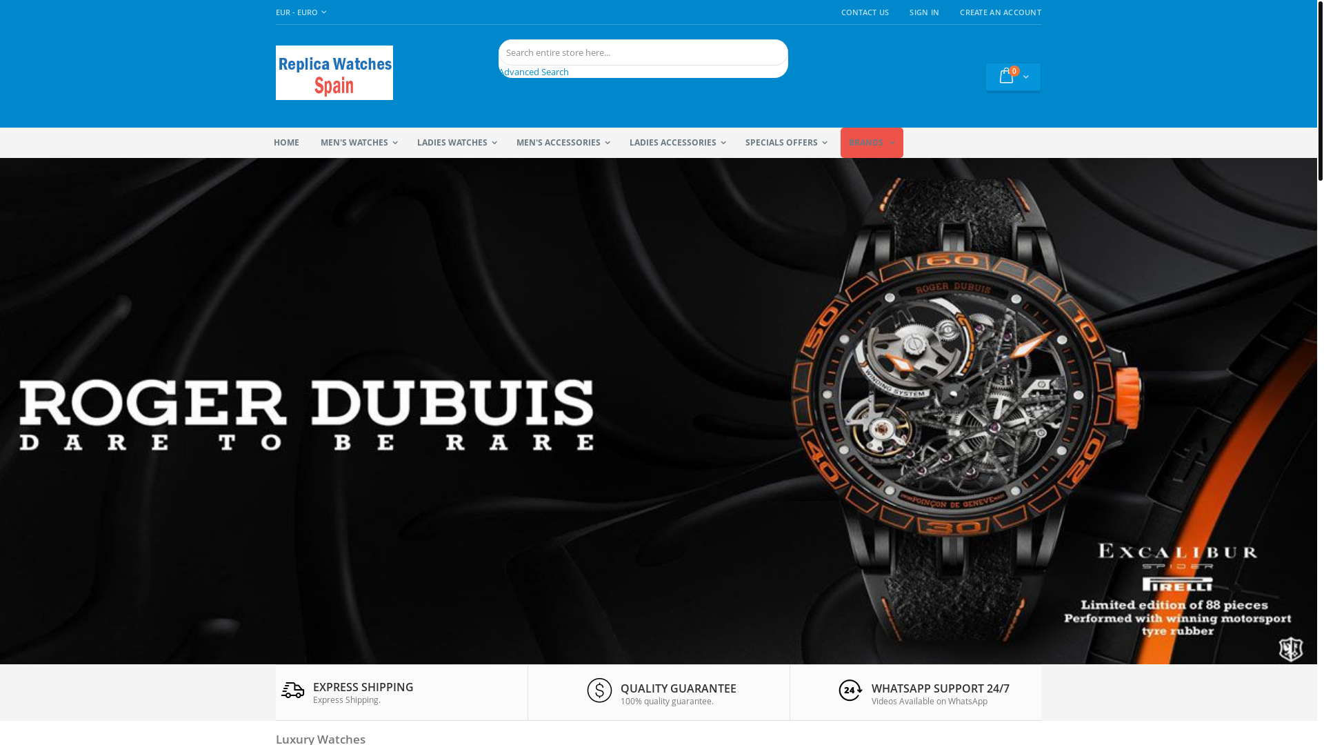 website screenshot of https://luxury-watches-spain.com/