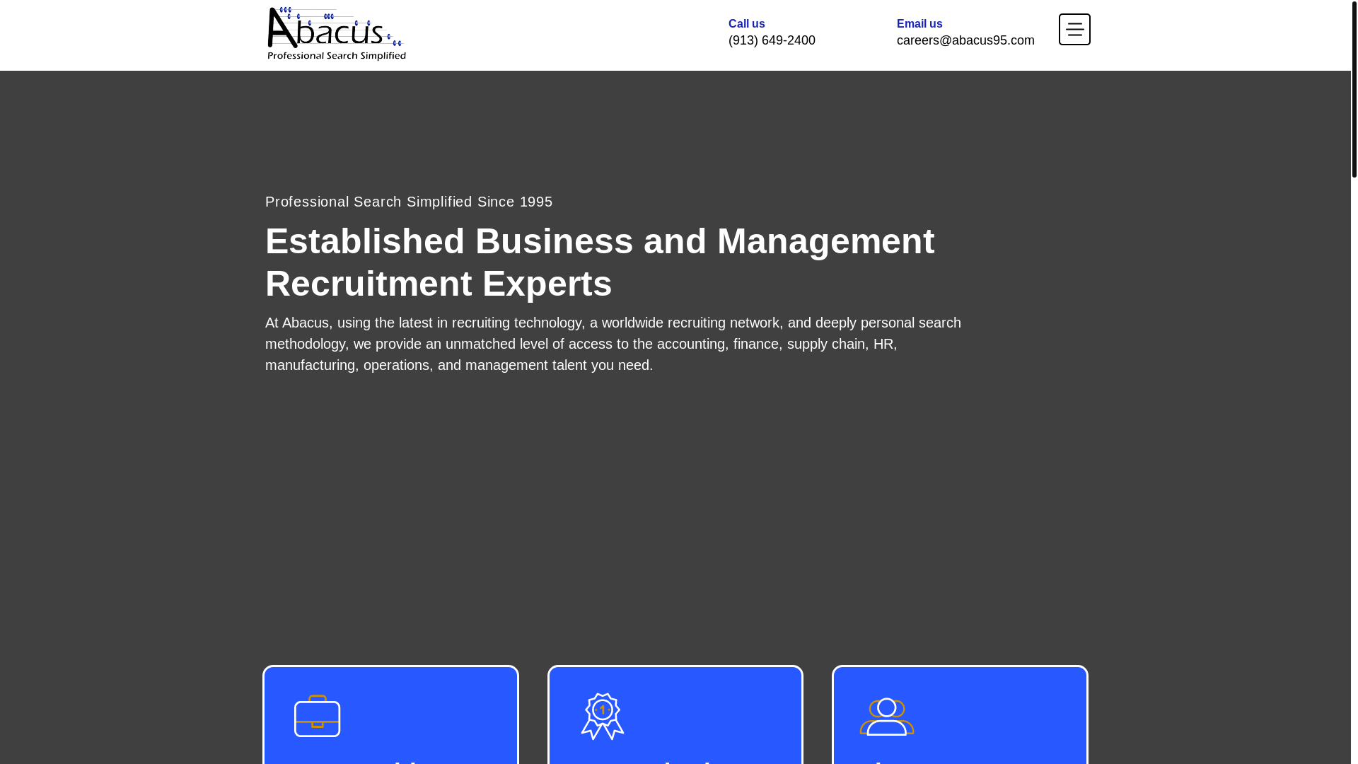 website screenshot of https://abacustaffing.pro/