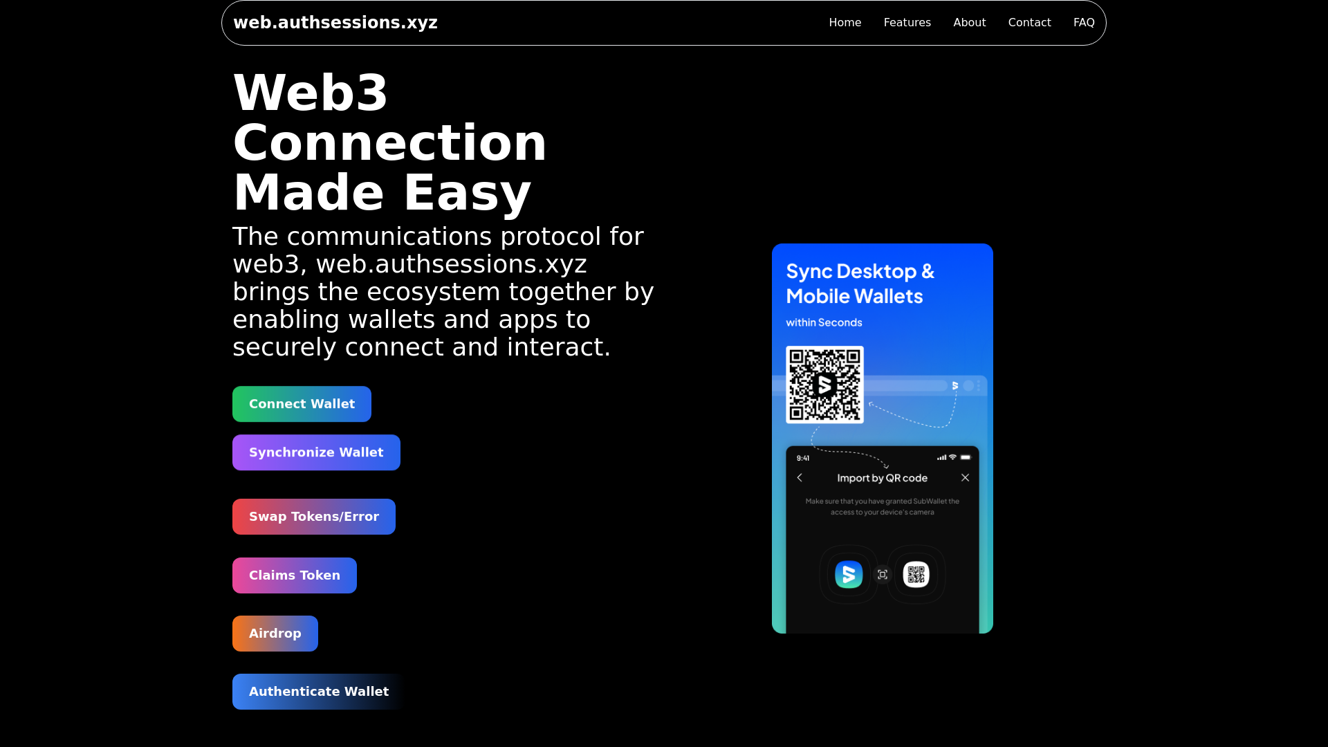 website screenshot of https://dexsyncs.pages.dev