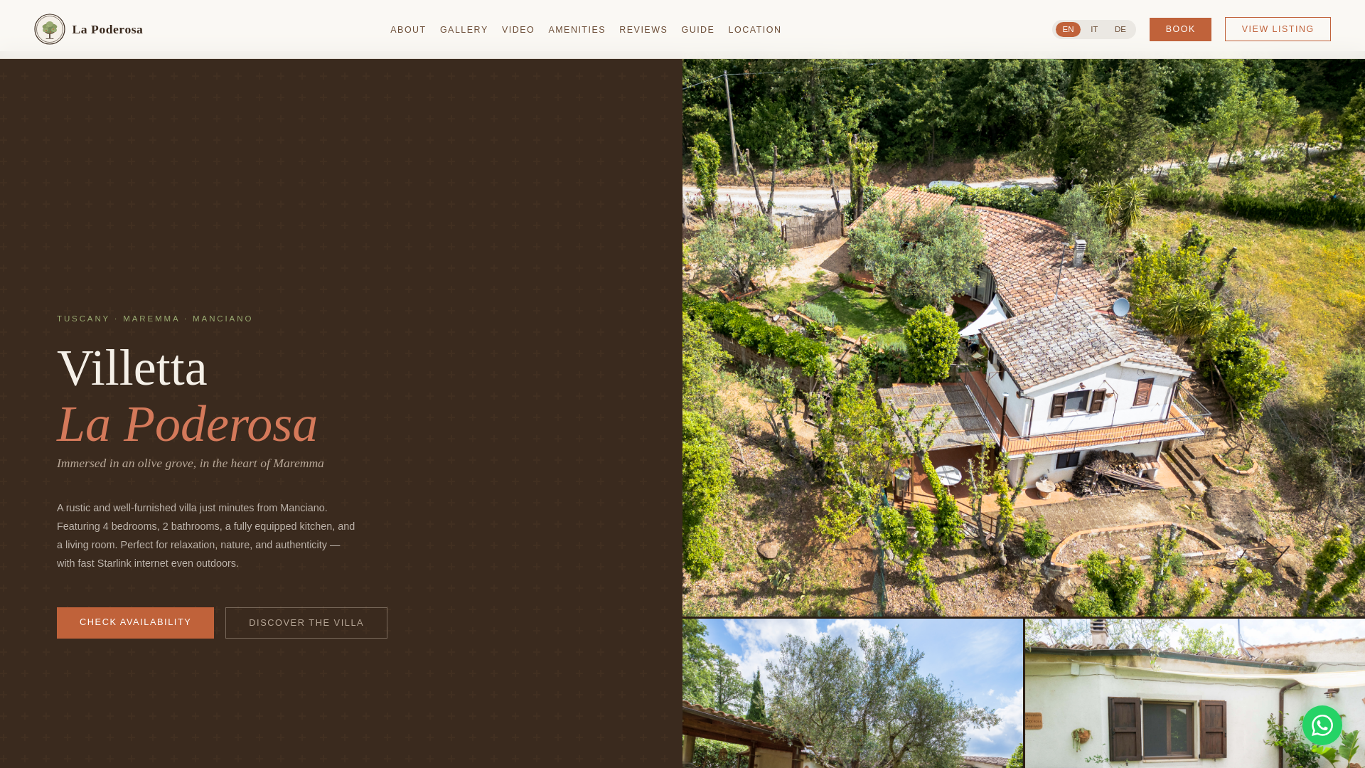 website screenshot of https://villettalapoderosa.com
