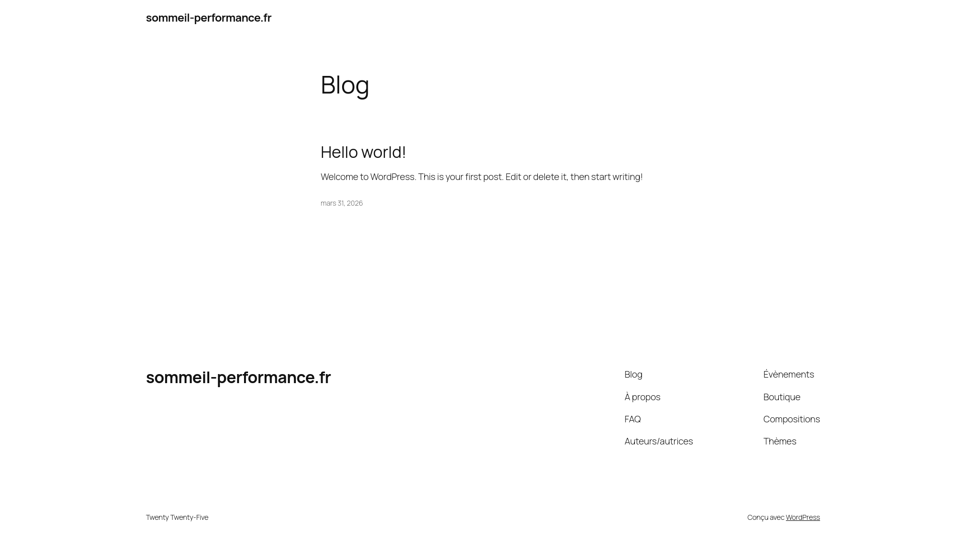 website screenshot of https://sommeil-performance.fr/