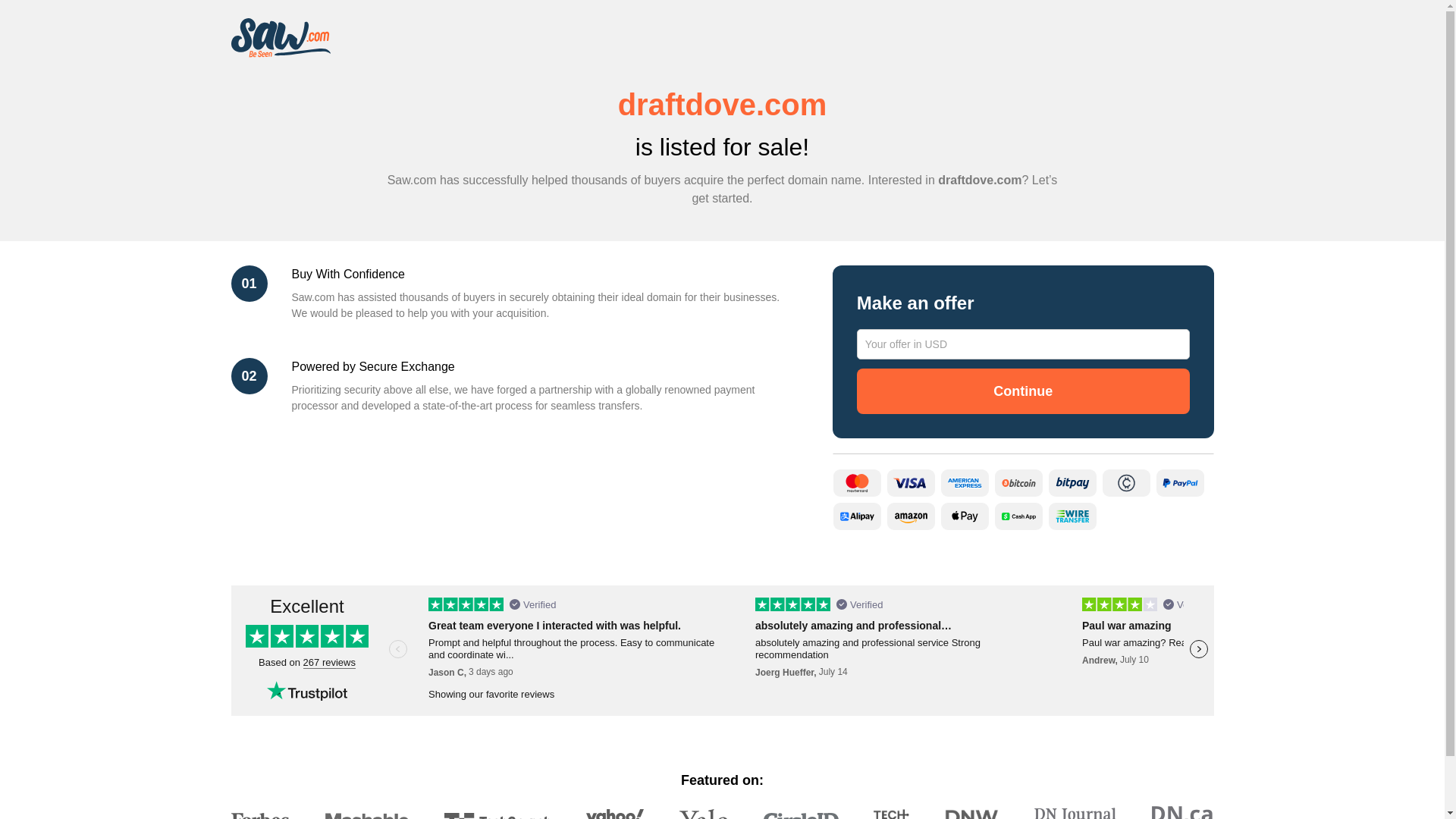 website screenshot of https://draftdove.com/