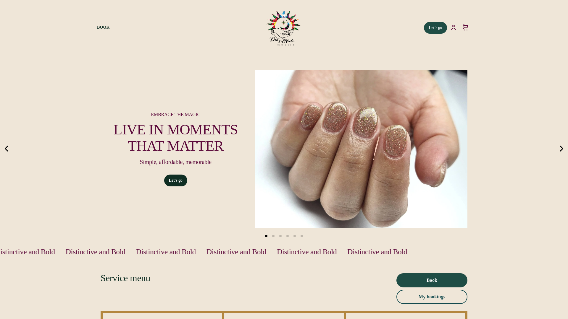website screenshot of https://diaynochenails.com/