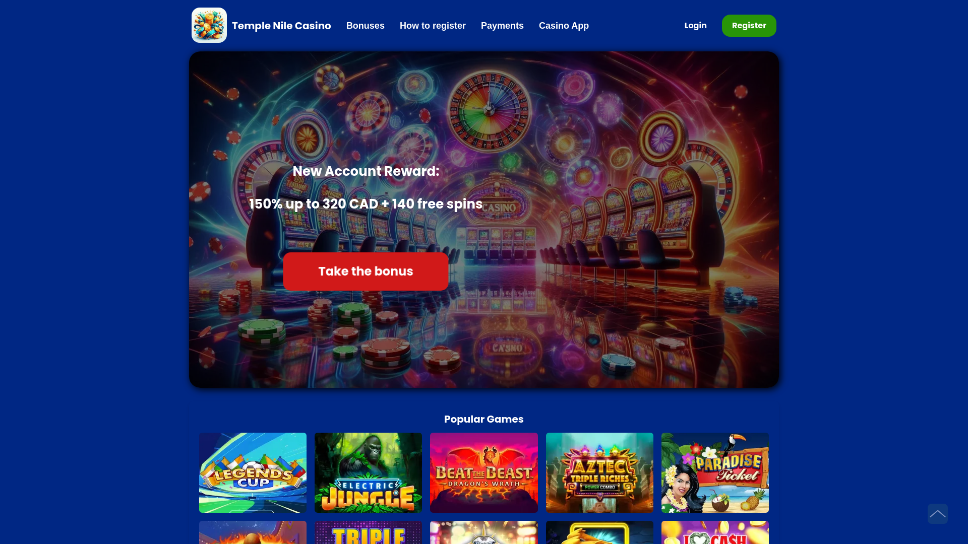 website screenshot of https://temple-nile.ca/