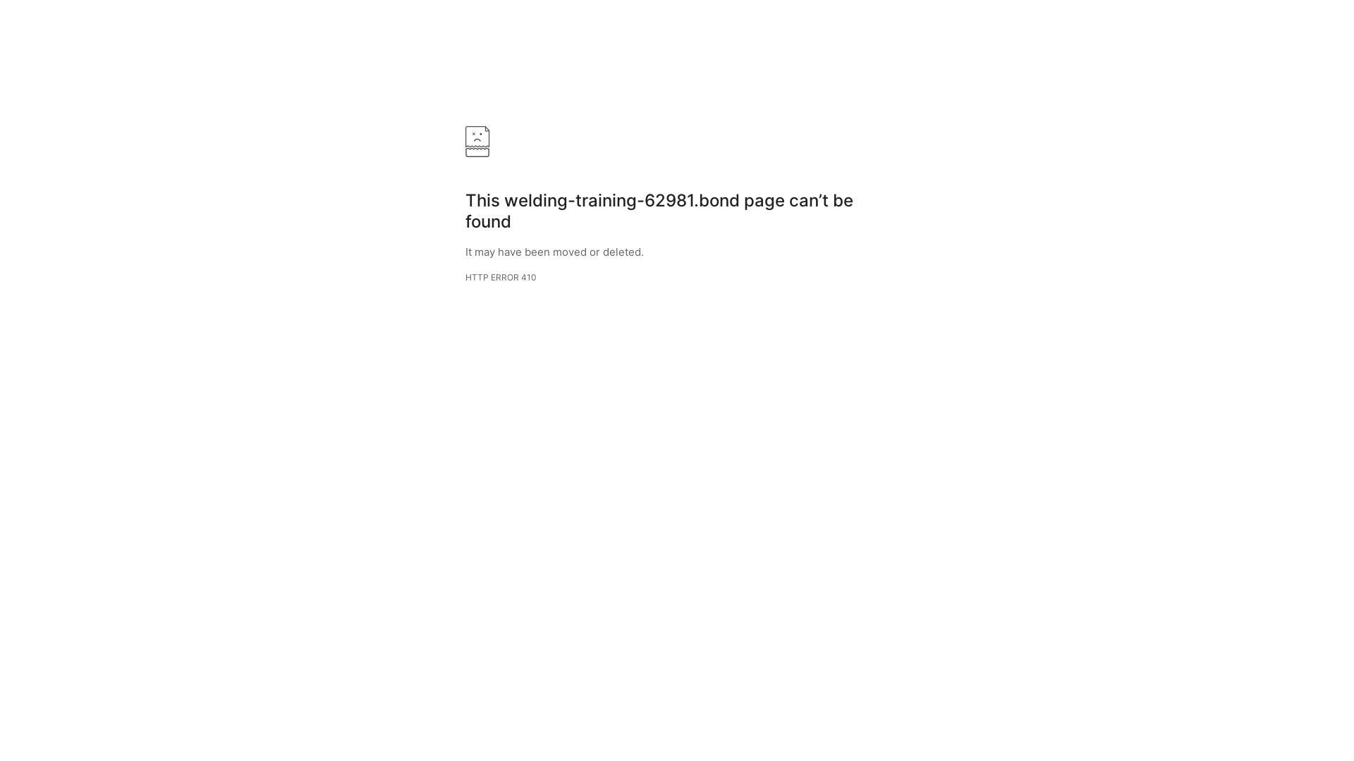 website screenshot of https://welding-training-62981.bond/