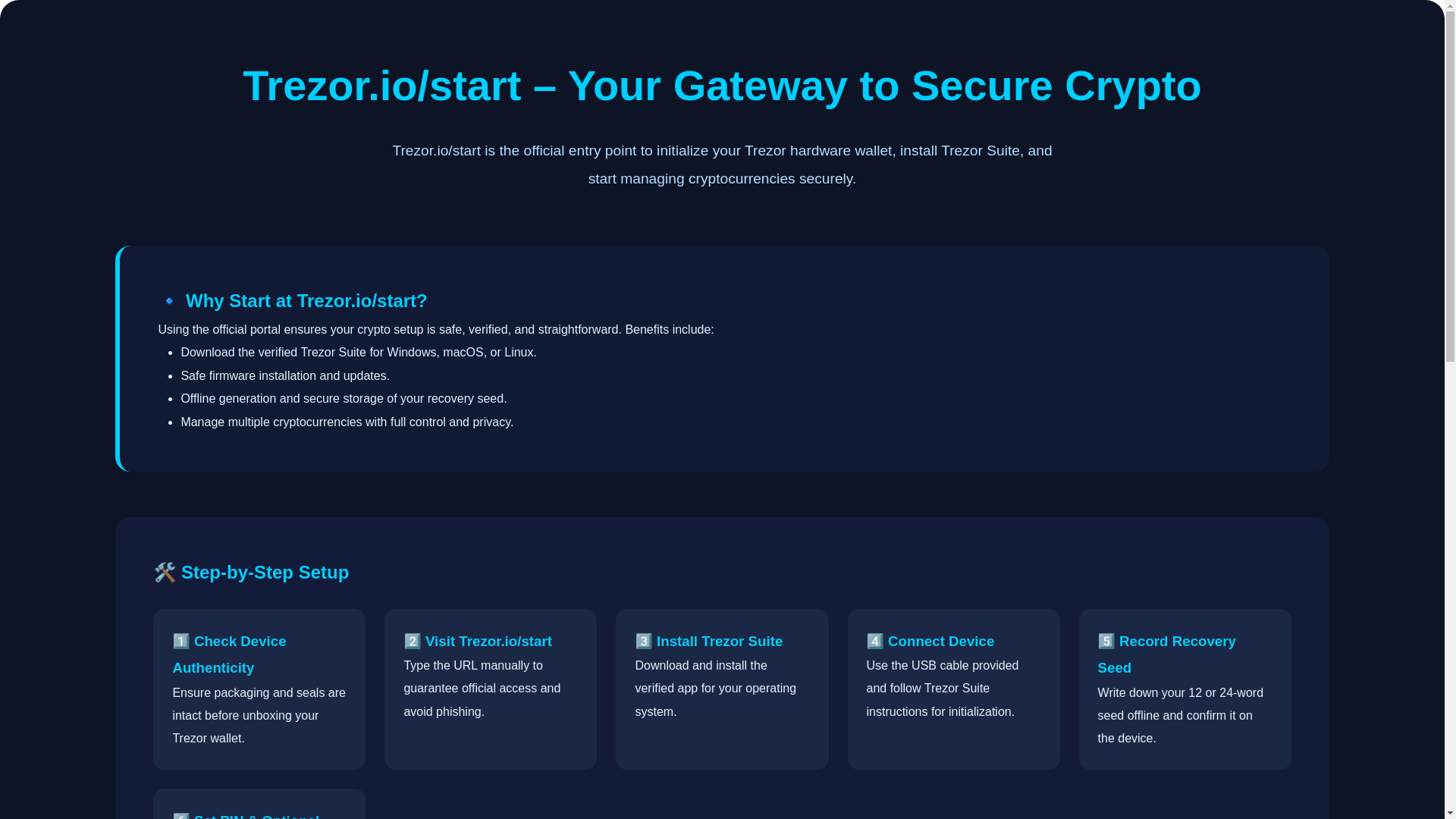 website screenshot of https://faq-trezurio-start.pages.dev/