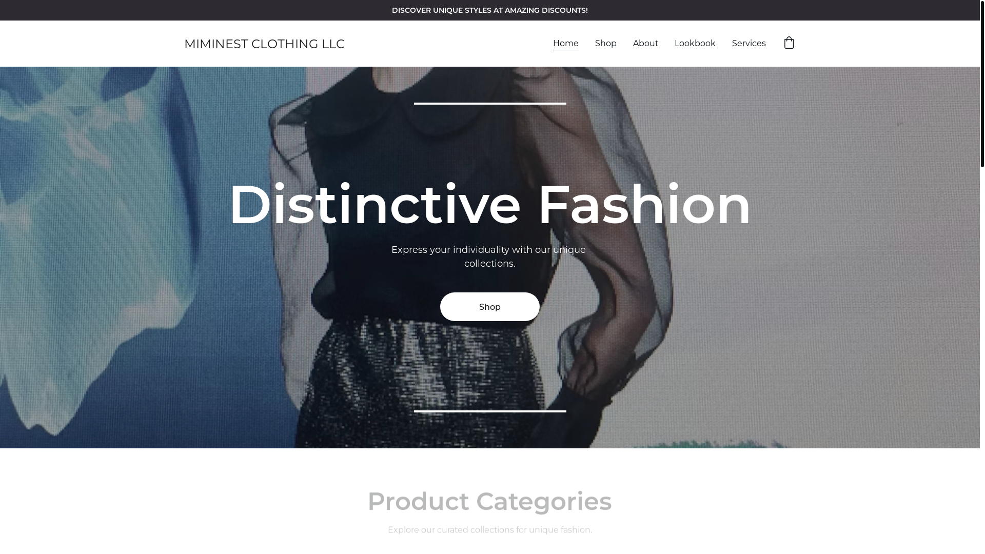 website screenshot of https://miminestclothing.com/