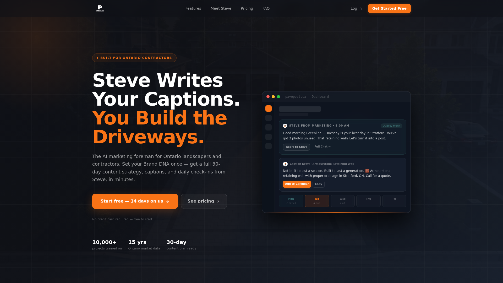 website screenshot of https://pavepost.com