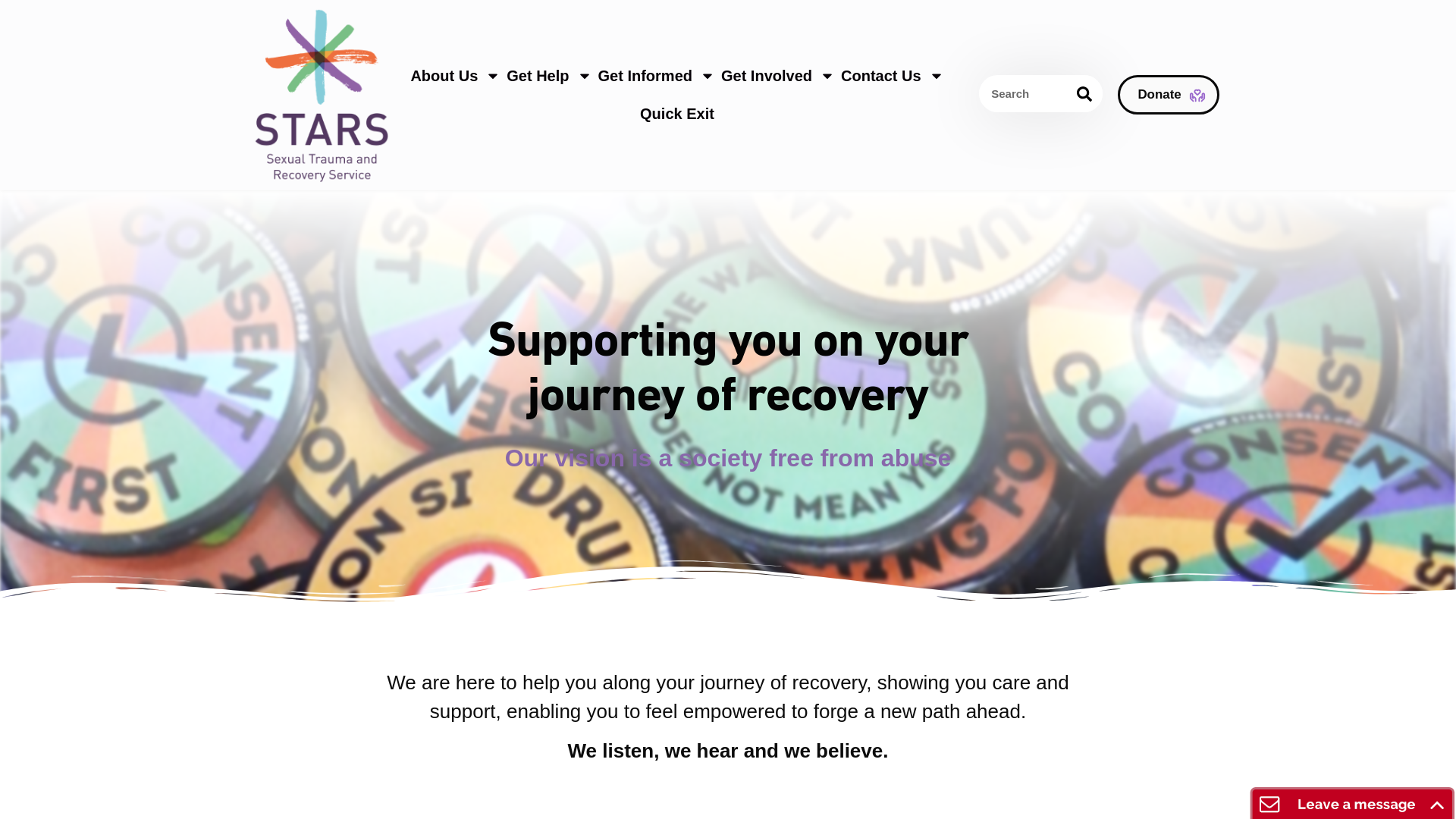 website screenshot of https://starsdorset.org/