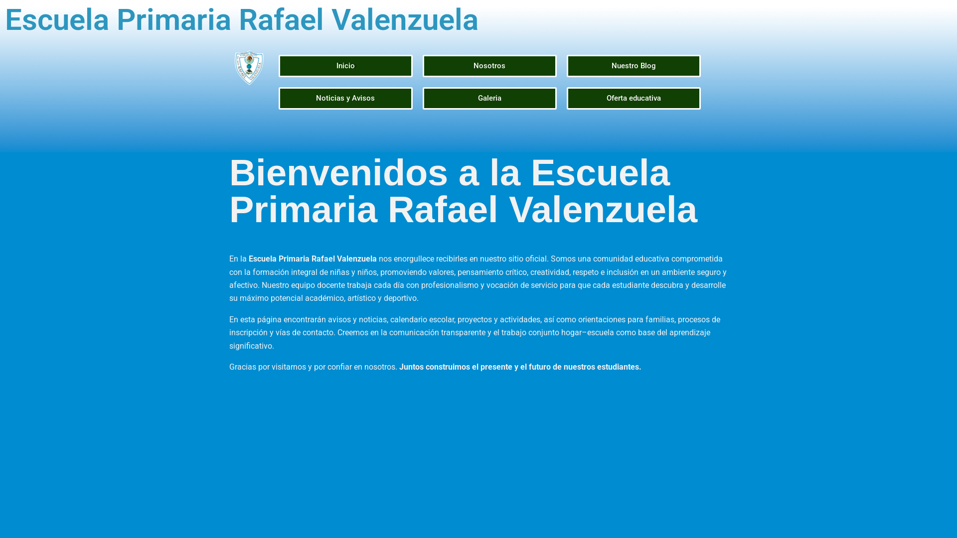 website screenshot of https://primariarafaelvalenzuela.blog/