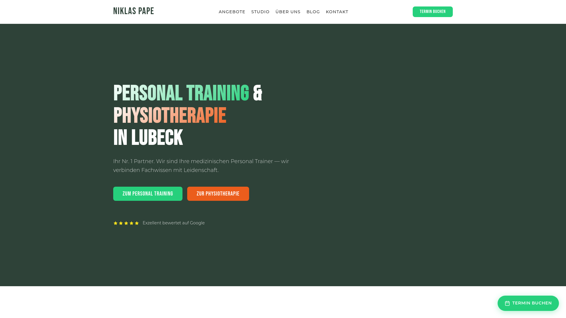 website screenshot of https://personaltrainingluebeck.pages.dev/