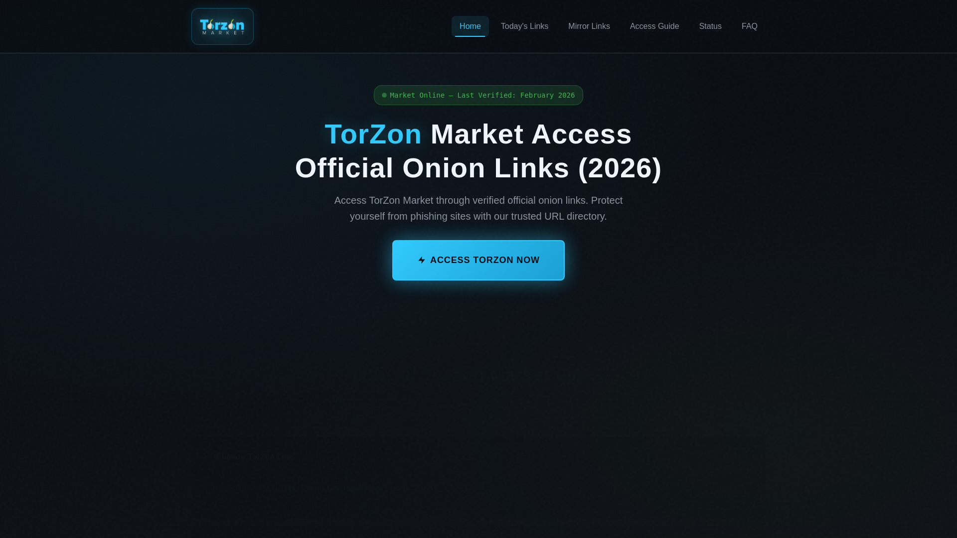 website screenshot of https://official-torzon.org/