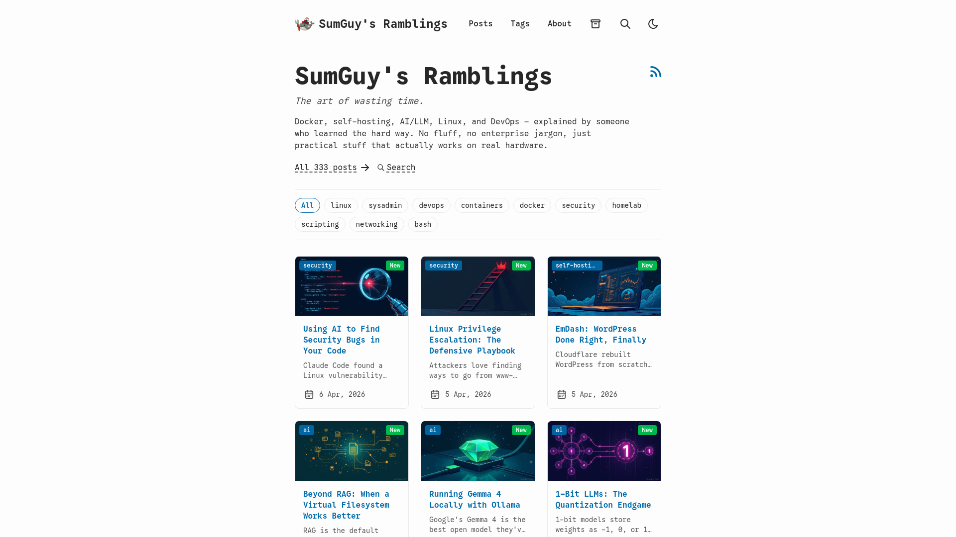 website screenshot of https://sumguy.com/