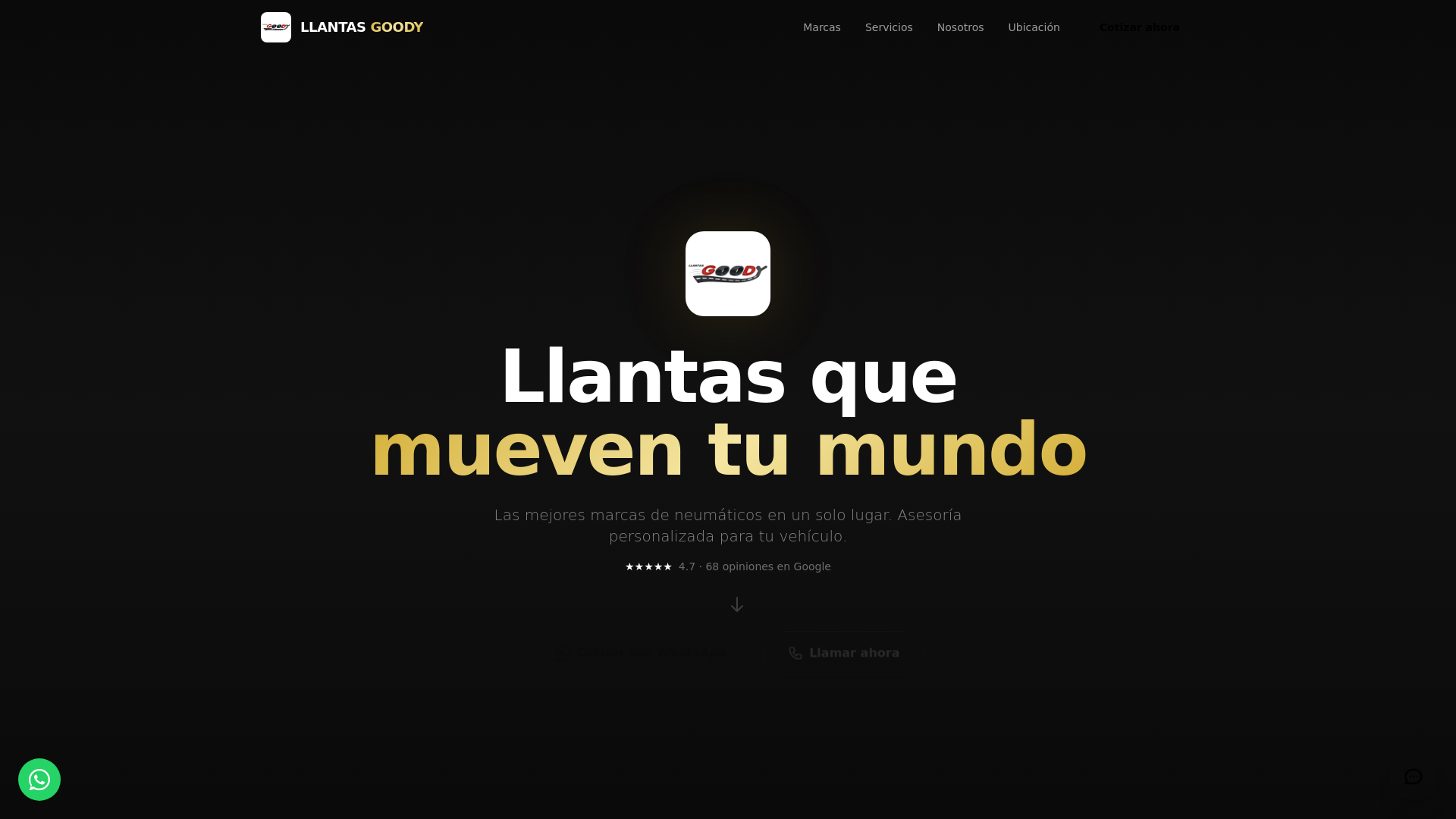 website screenshot of https://llantasgoody.pages.dev/