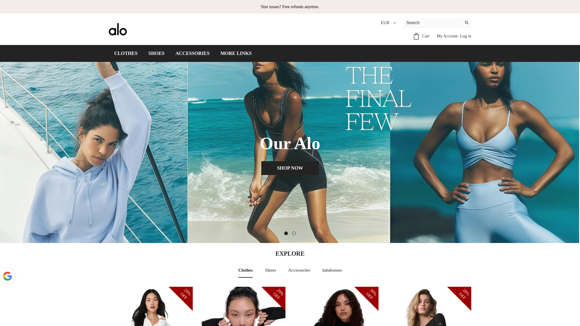 website screenshot of https://alolululemon.com/