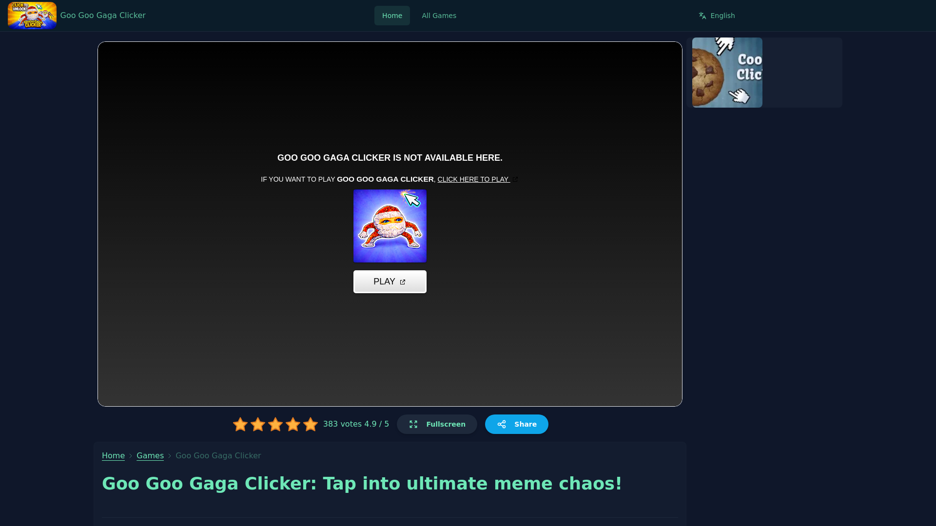 website screenshot of https://goo-goo-gaga-clicker.pages.dev/