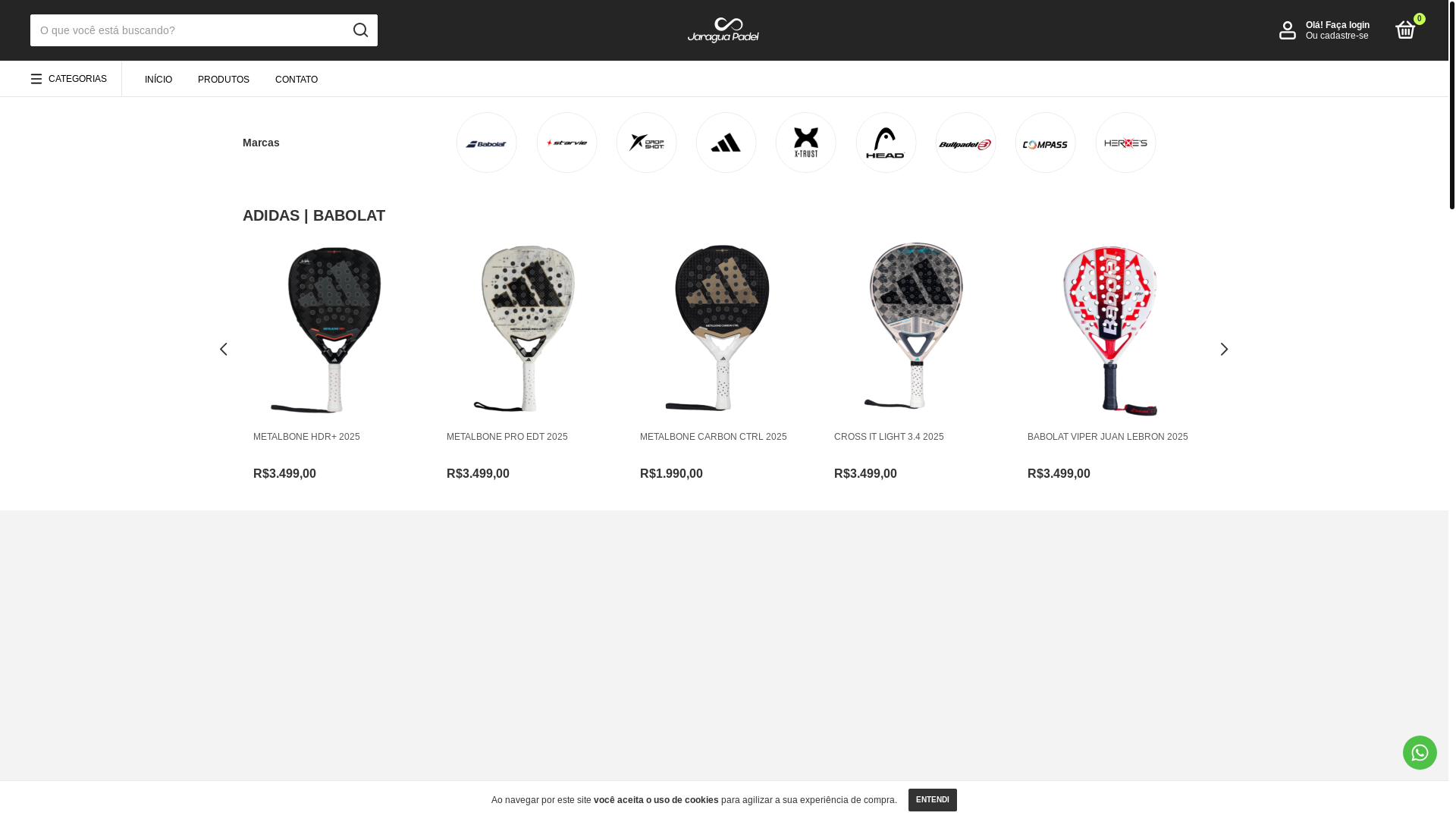 website screenshot of https://jaraguapadel.com.br/