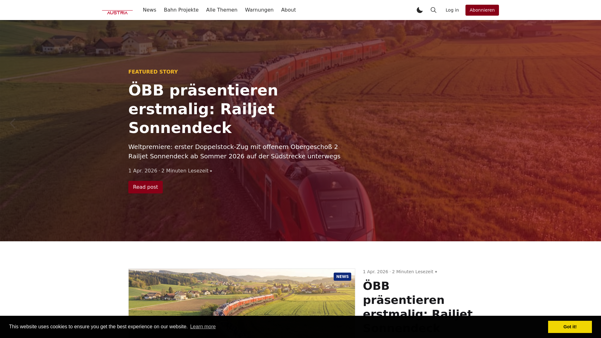 website screenshot of https://bahnnews.org/