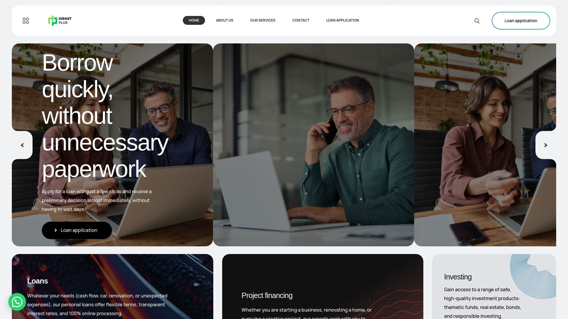 website screenshot of http://dienstplus.com