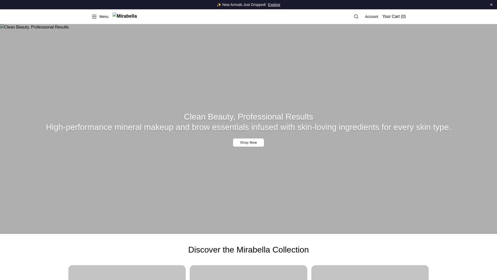 website screenshot of https://buymirabella.shop/