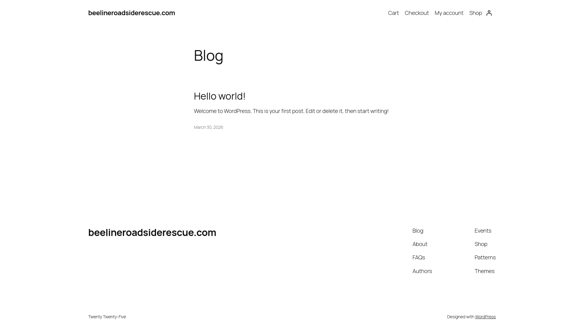 website screenshot of https://beelineroadsiderescue.com