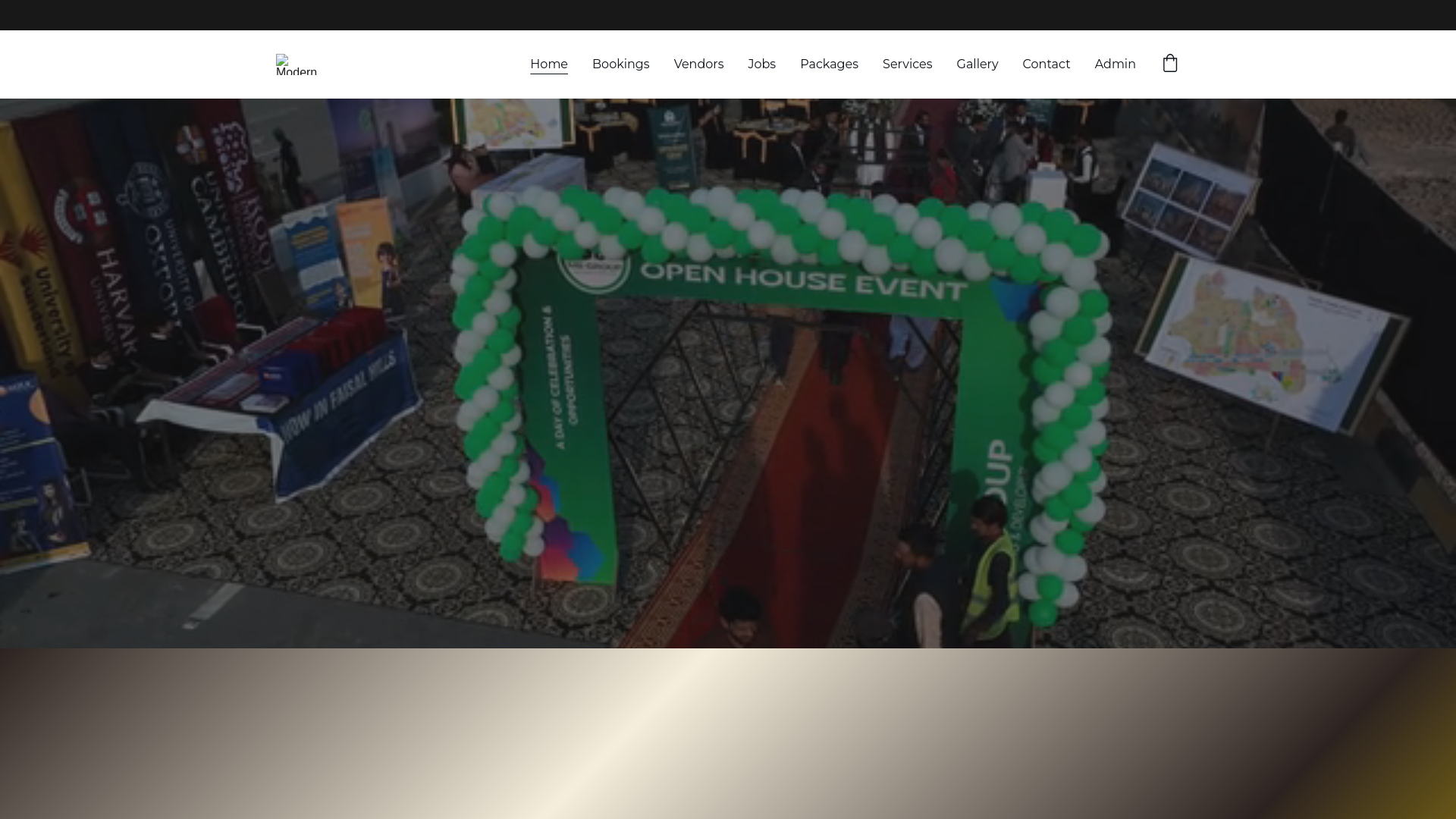 website screenshot of https://moderneventcatering.com/