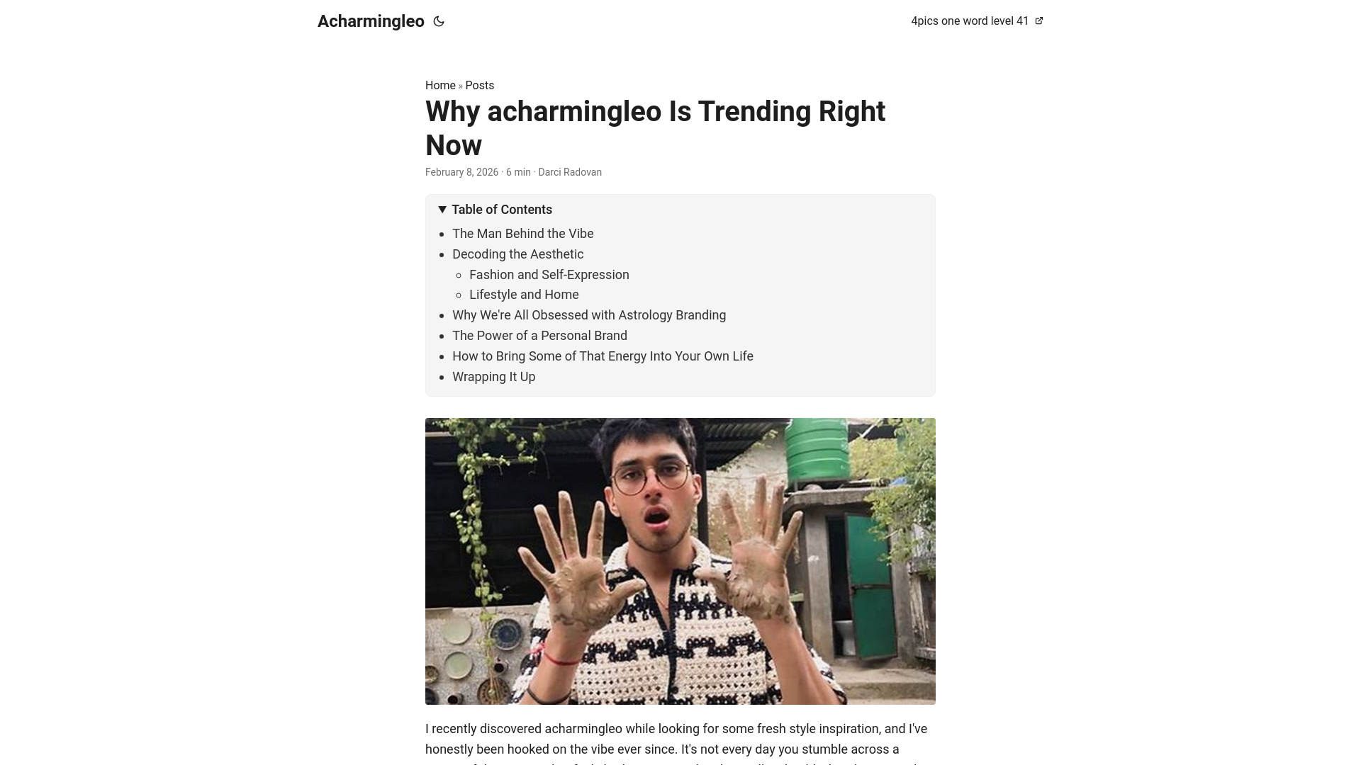 website screenshot of https://acharmingleo5.pages.dev/
