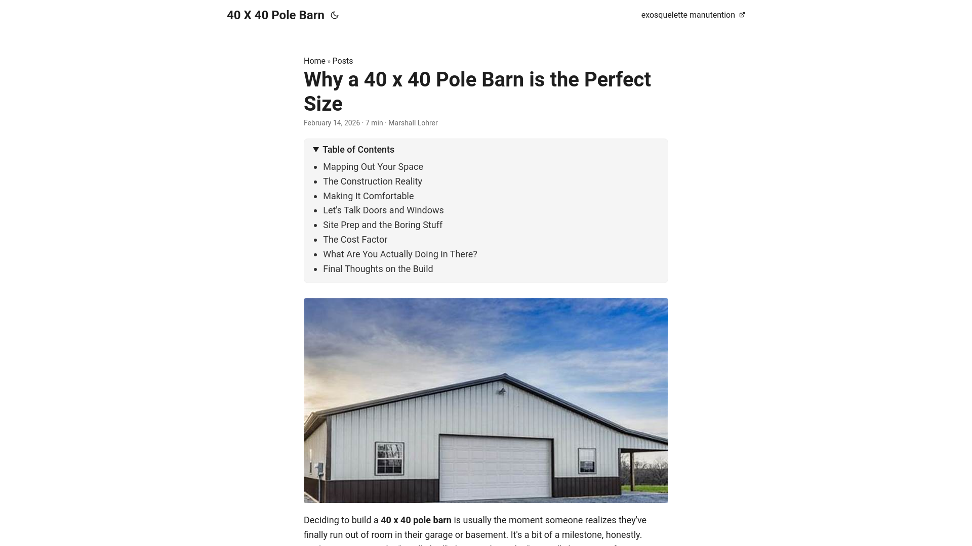 website screenshot of https://40-x-40-pole-barn.pages.dev/