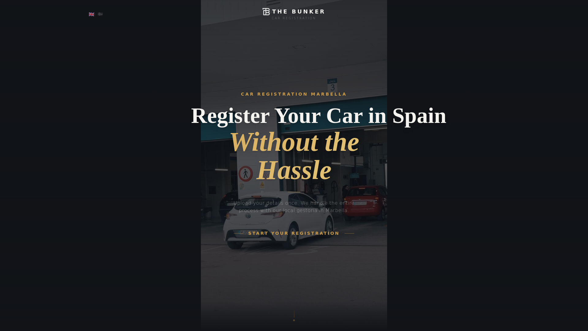 website screenshot of https://carregistrationmarbella.com/