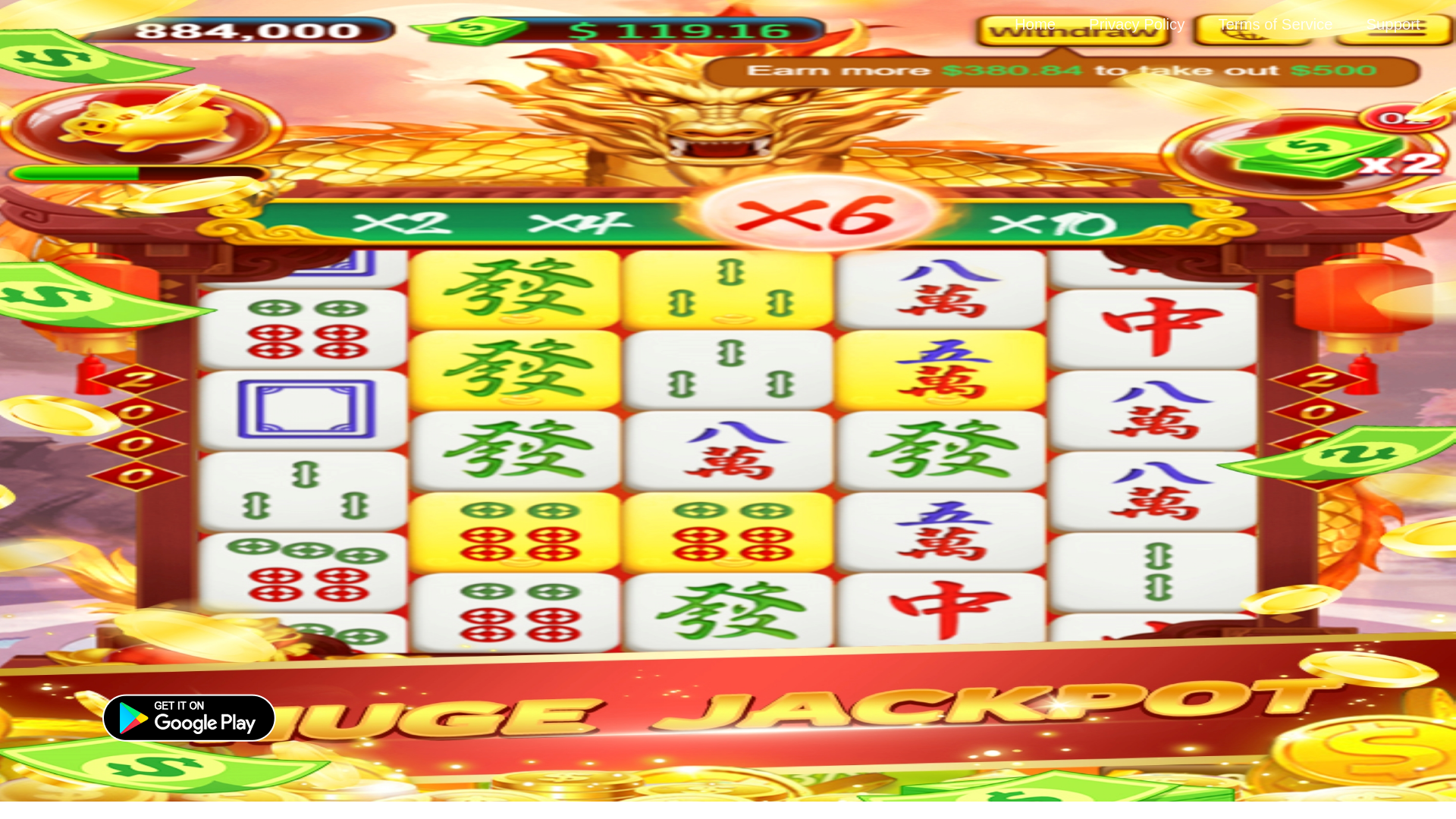 website screenshot of https://pyramidwinsmahjong.com/