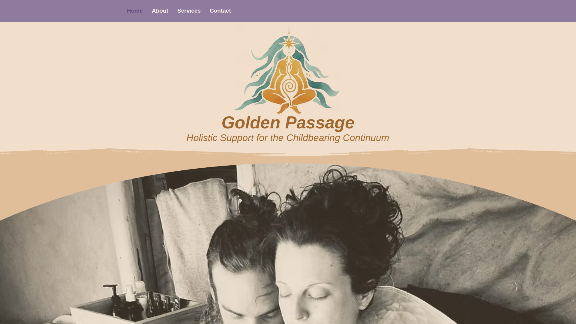 website screenshot of https://goldenpassagebirth.com/