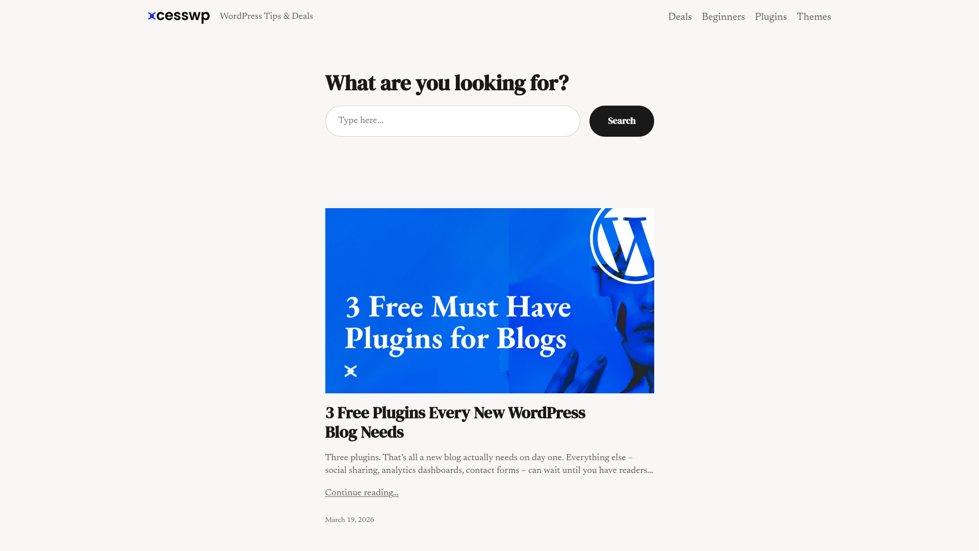 website screenshot of https://xcesswp.com