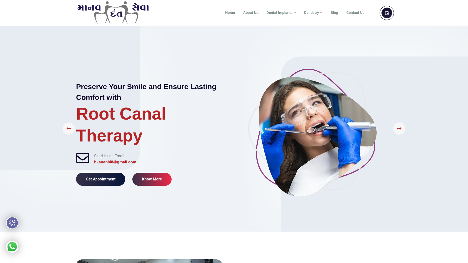 website screenshot of https://manavdantseva.in