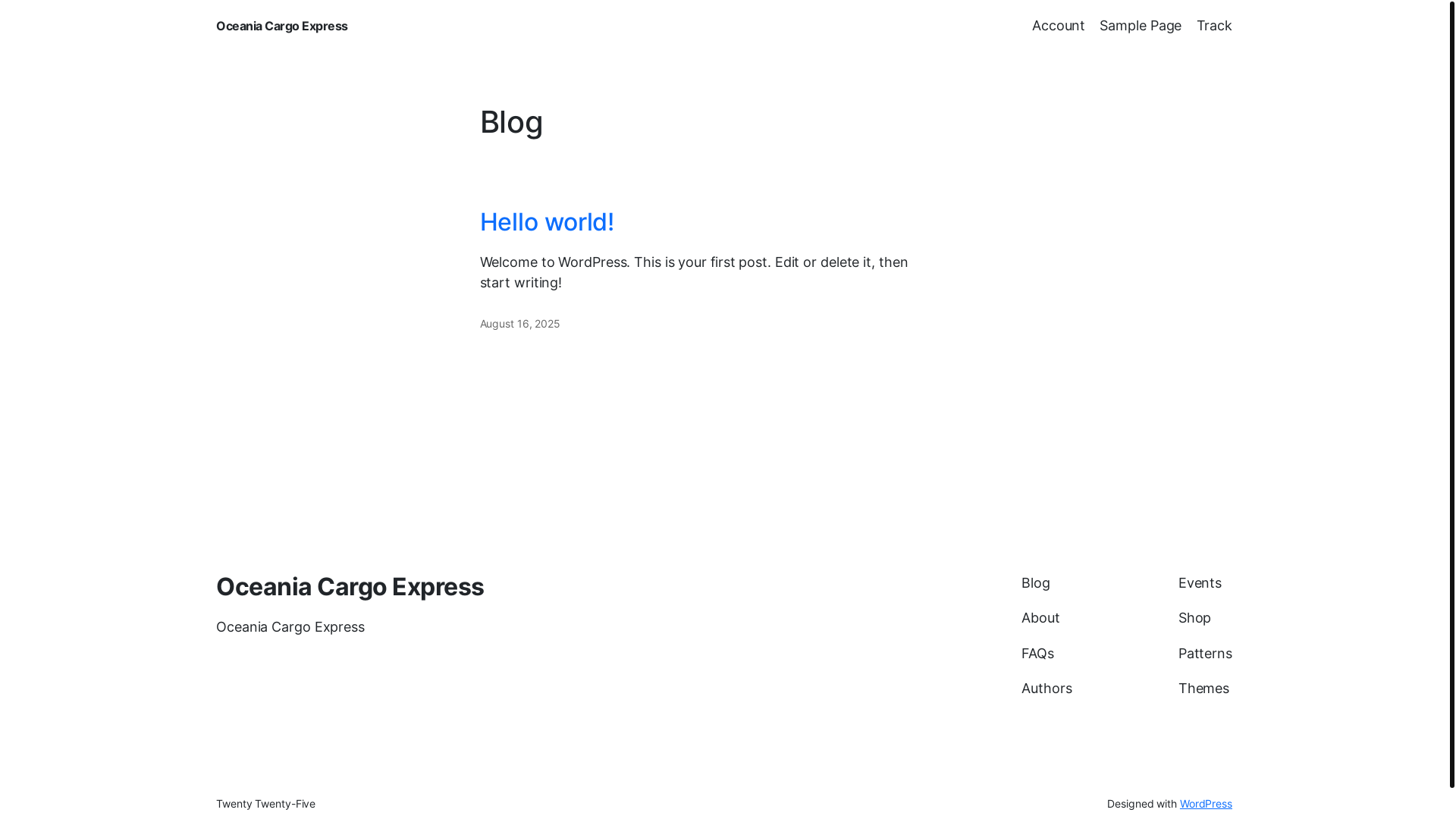 website screenshot of https://oceaniacargoexpress.com/