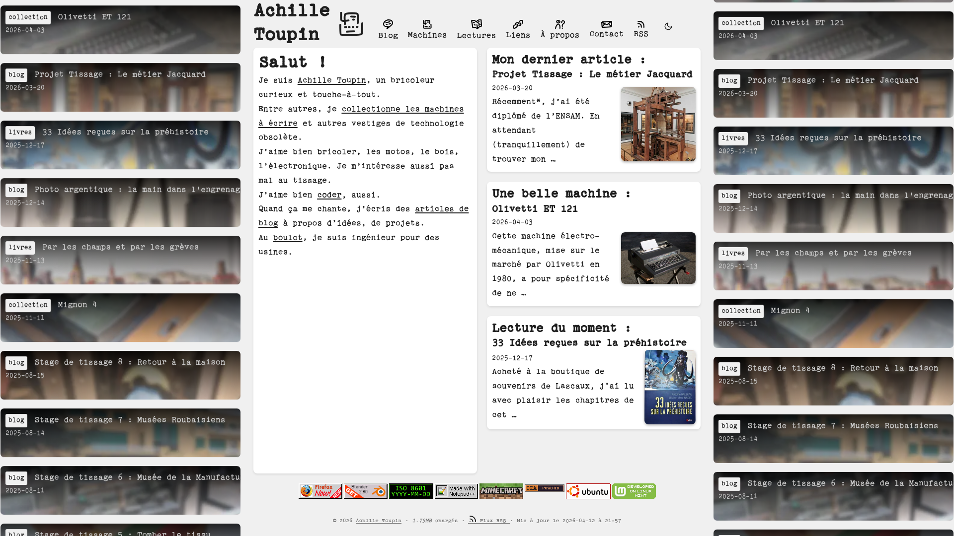 website screenshot of https://achilletoupin.com/