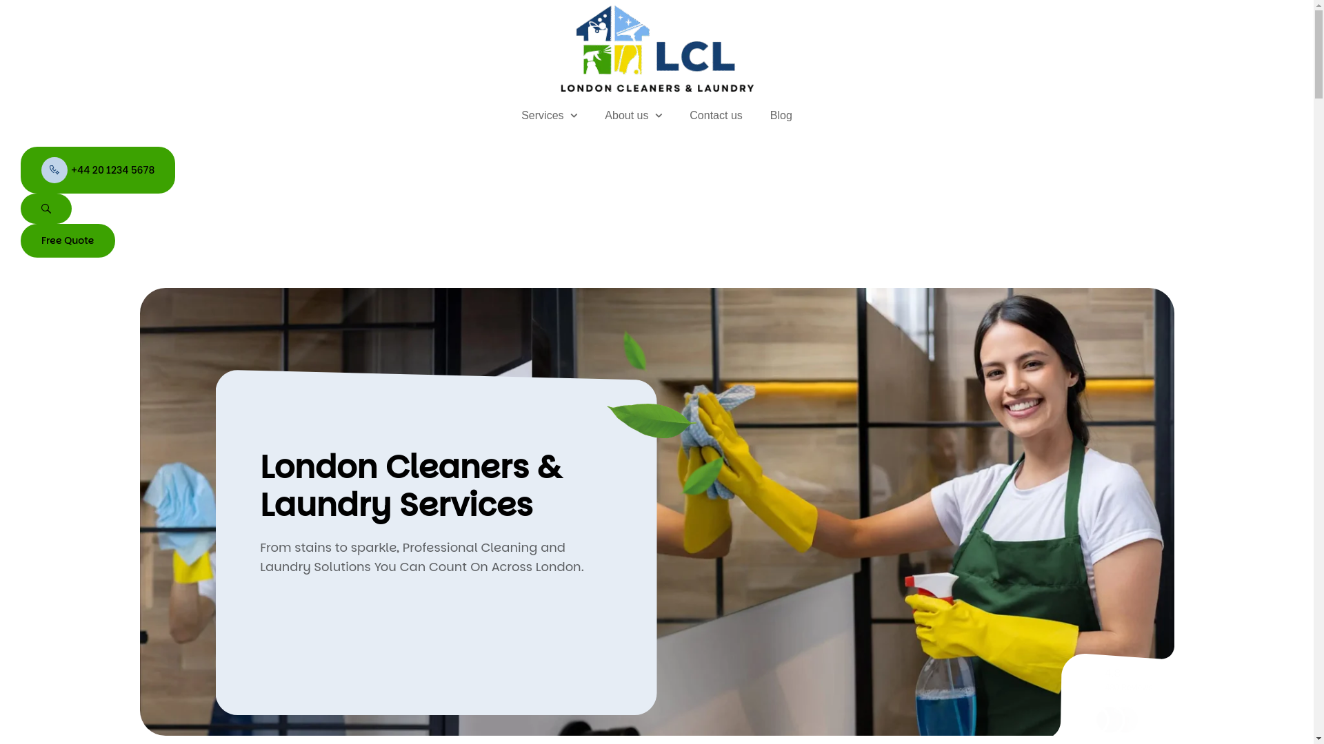 website screenshot of https://londoncleanersandlaundry.co.uk/