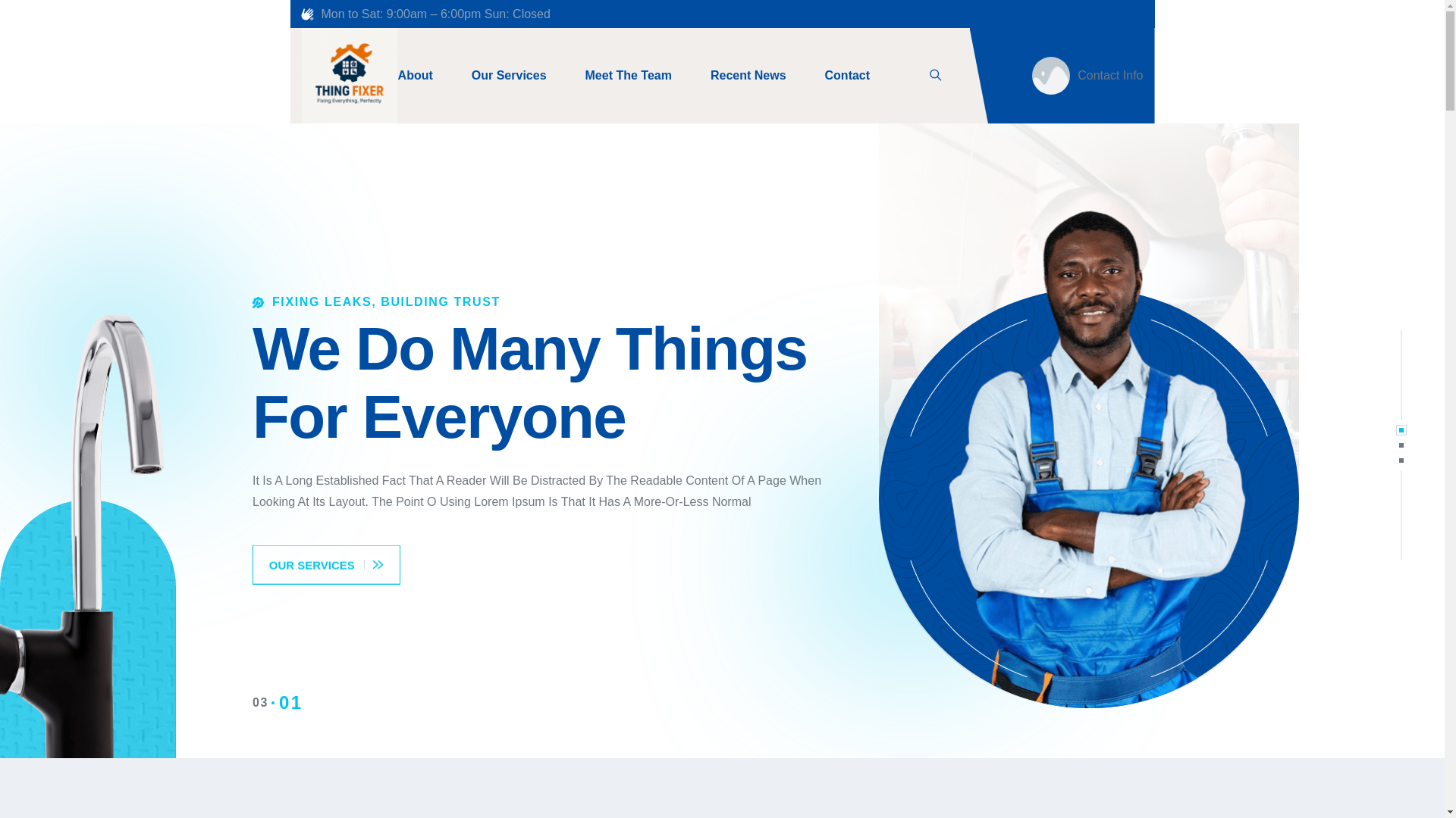 website screenshot of https://thingfixer.pk/