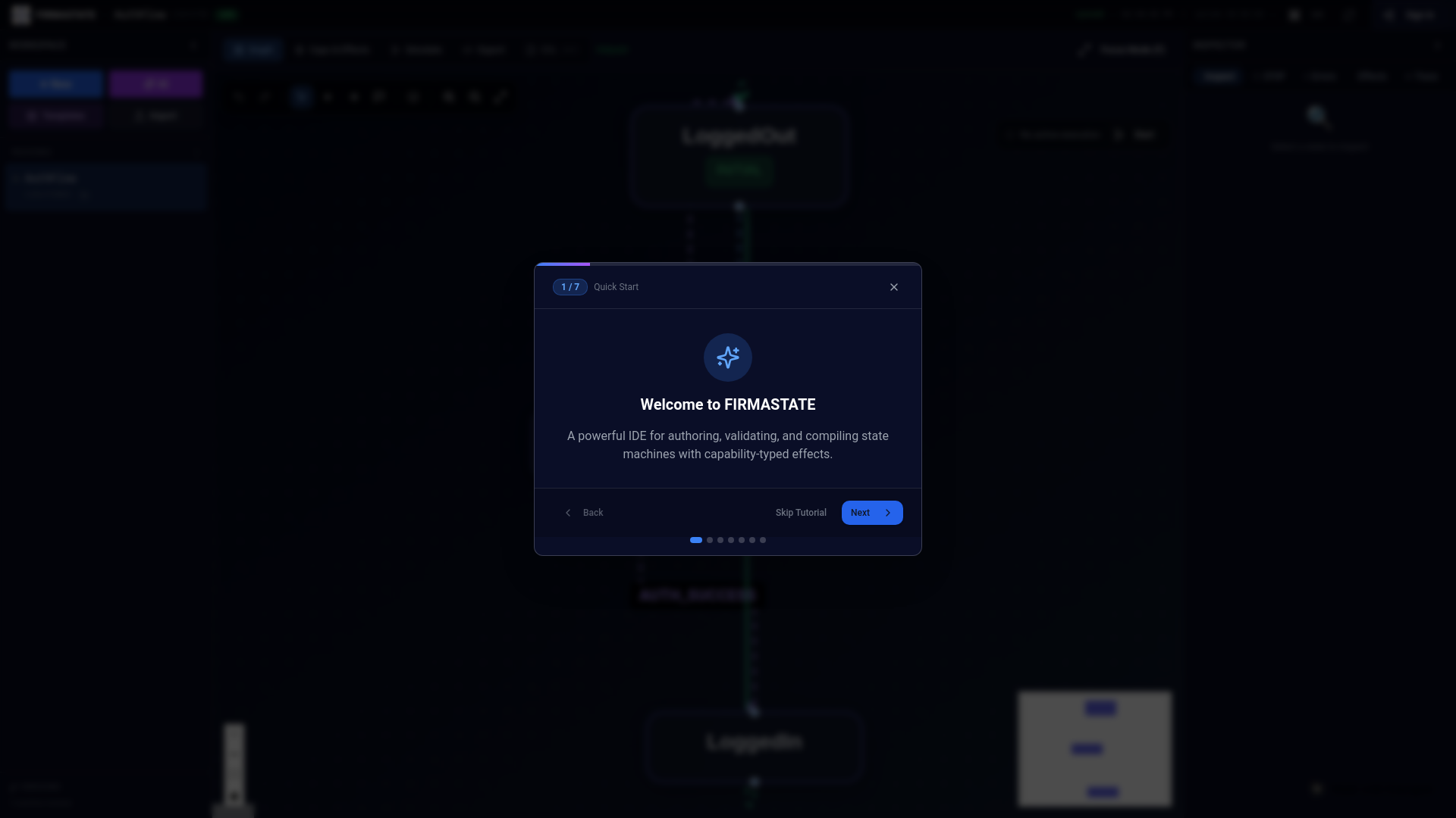 website screenshot of https://firmastate-ide.app
