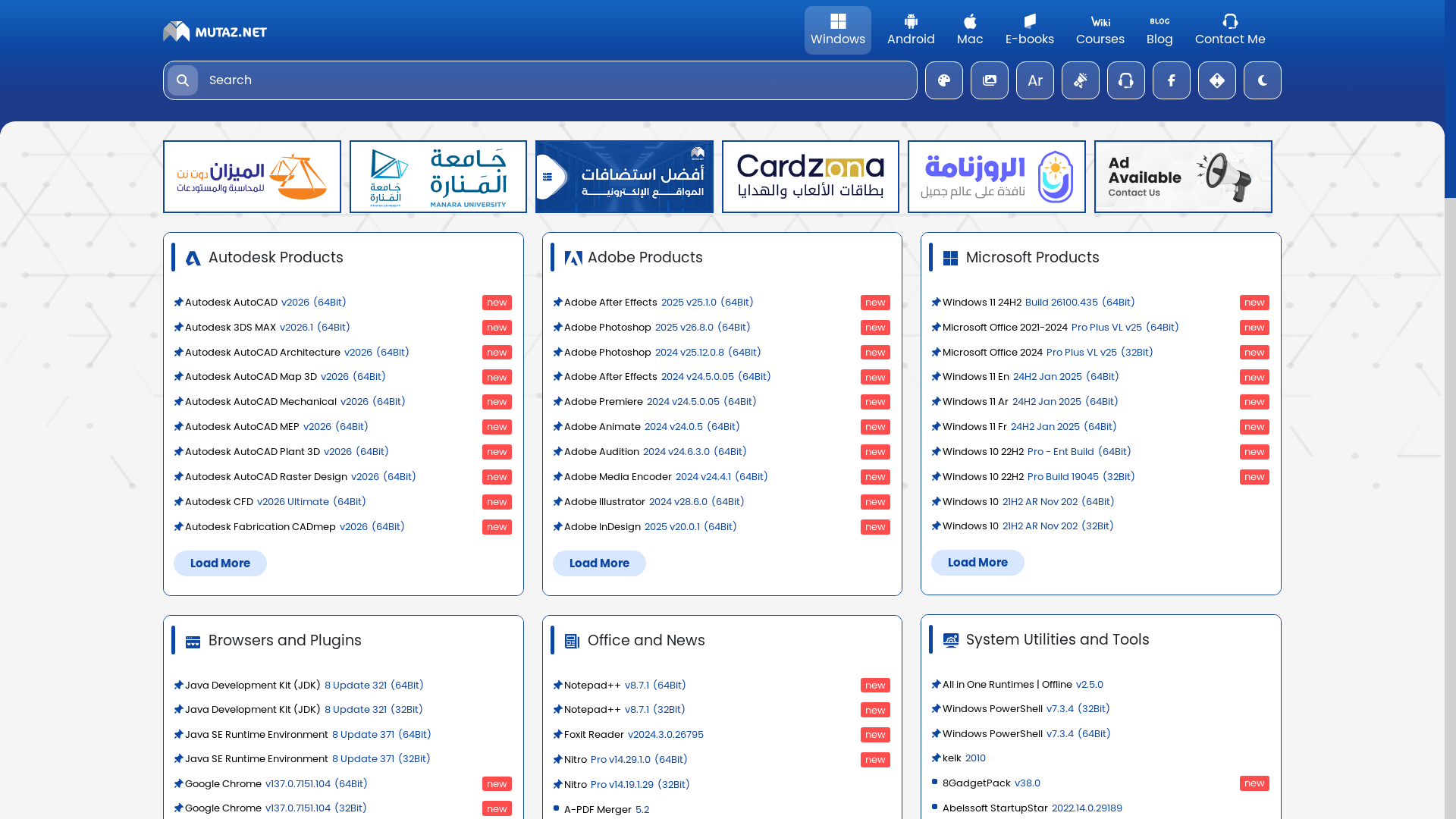 website screenshot of https://mutaz.net/