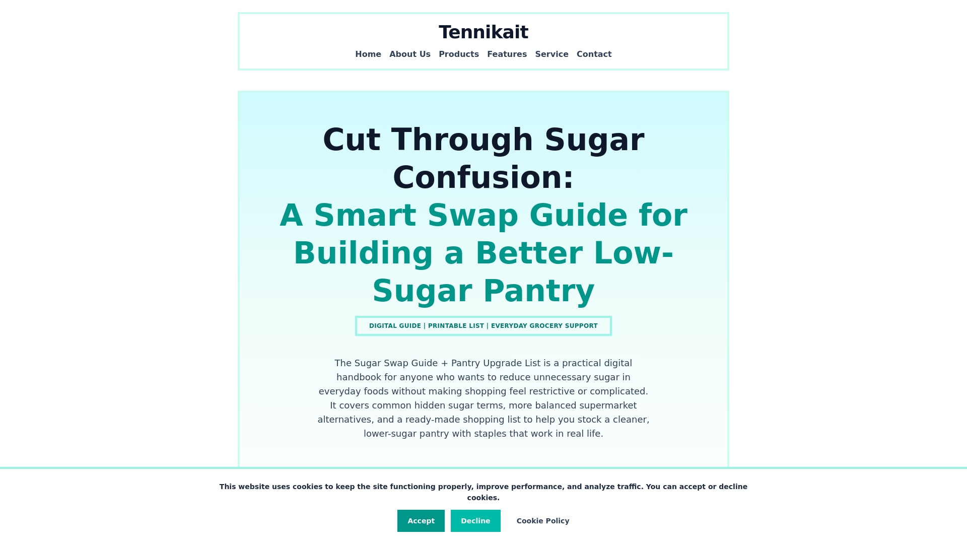 website screenshot of https://tennikait.online