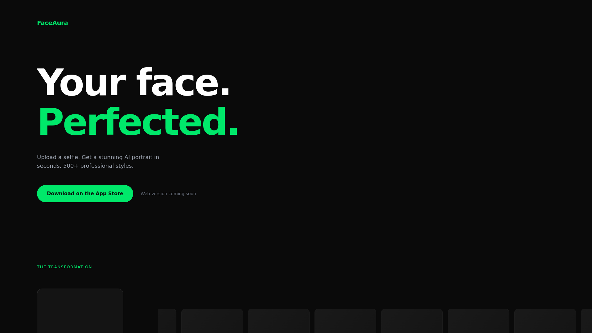 website screenshot of https://faceaura.pages.dev/