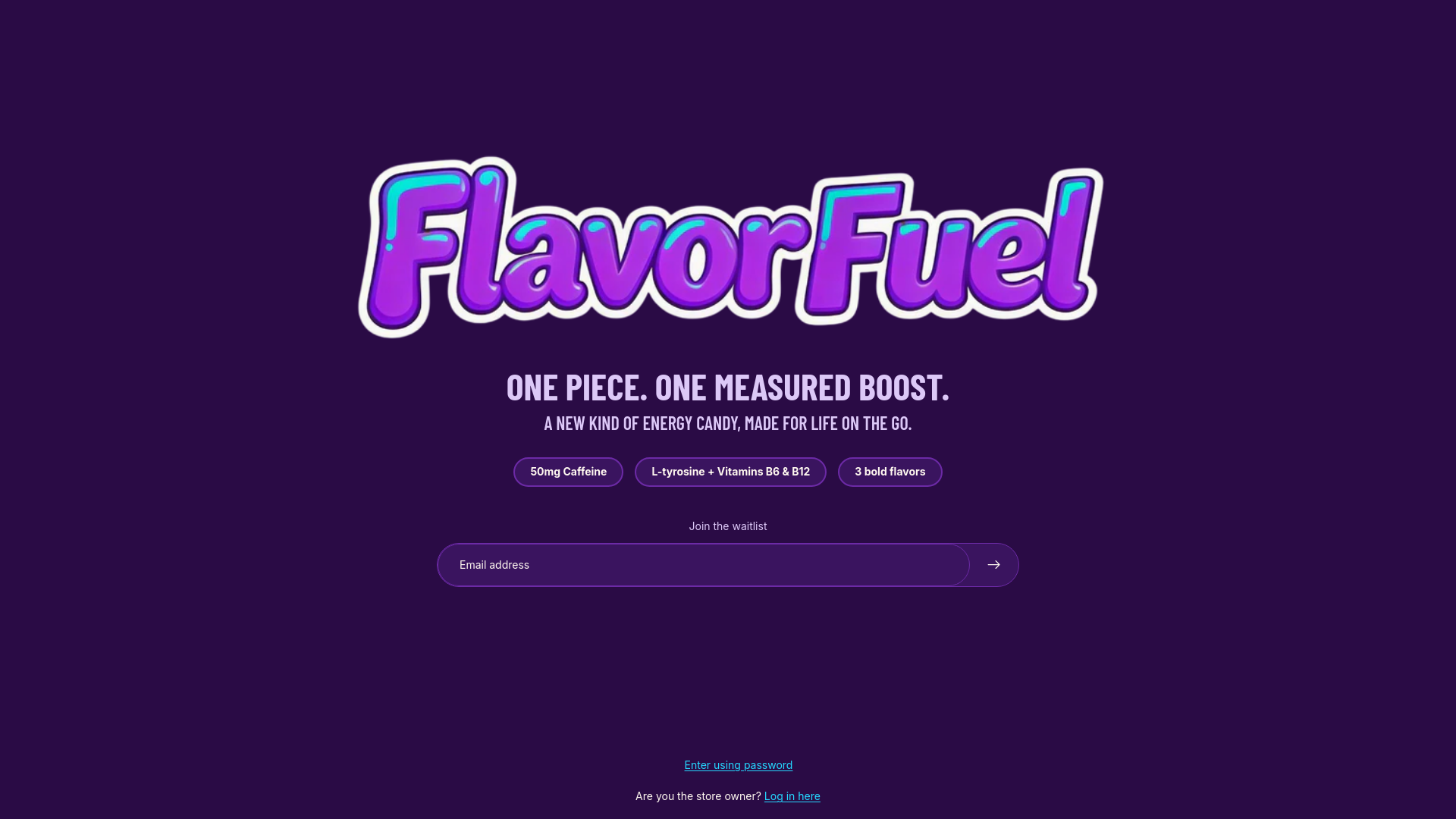 website screenshot of https://flavorfuel.shop/
