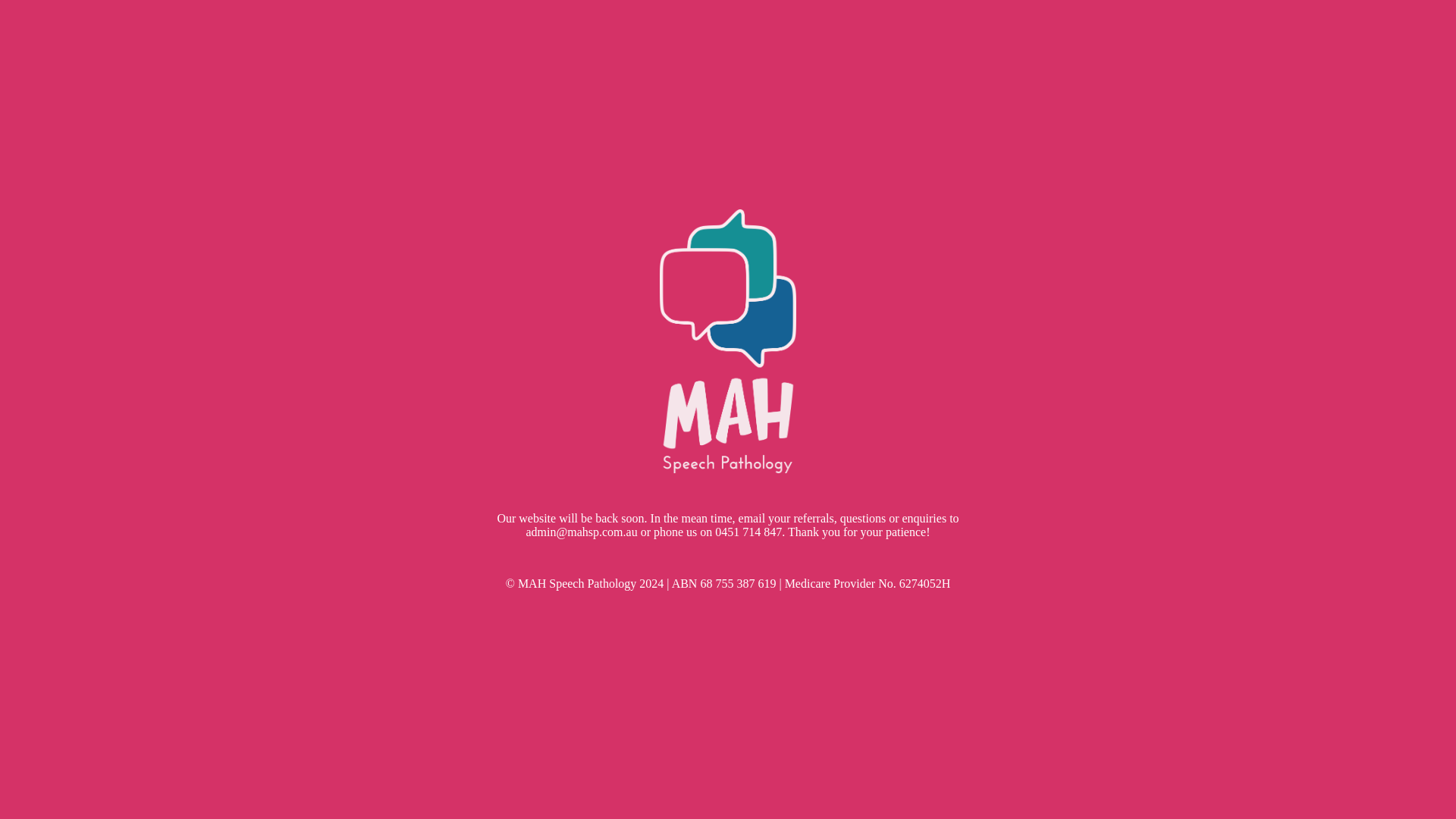 website screenshot of https://mahspeechpathology.online/