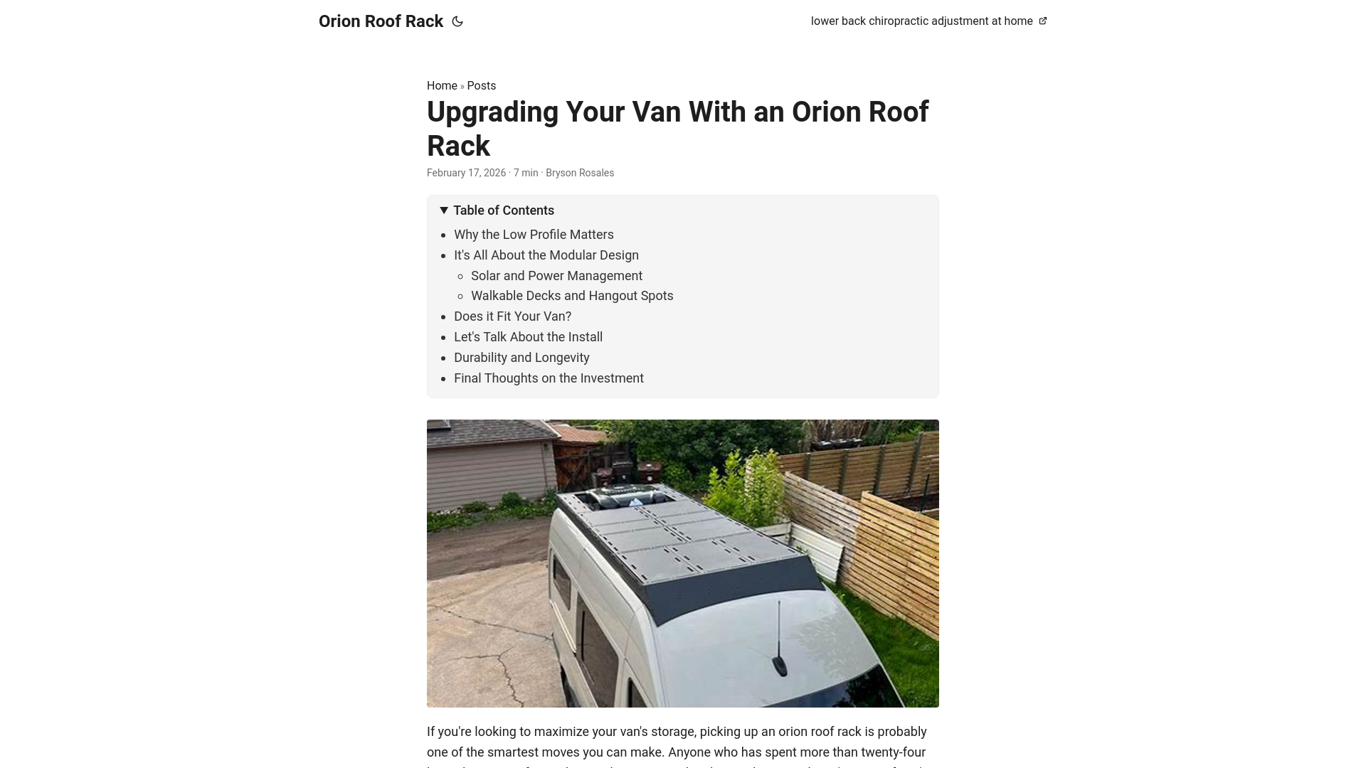 website screenshot of https://orion-roof-rack.pages.dev/