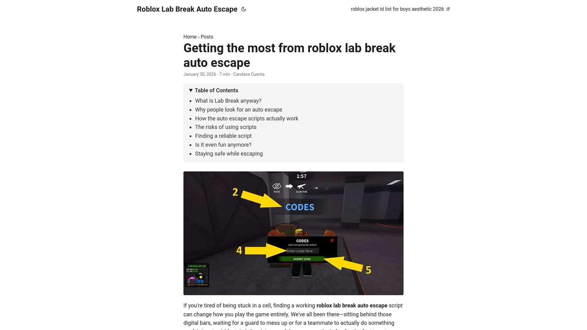 website screenshot of https://roblox-lab-break-auto-escape.pages.dev/