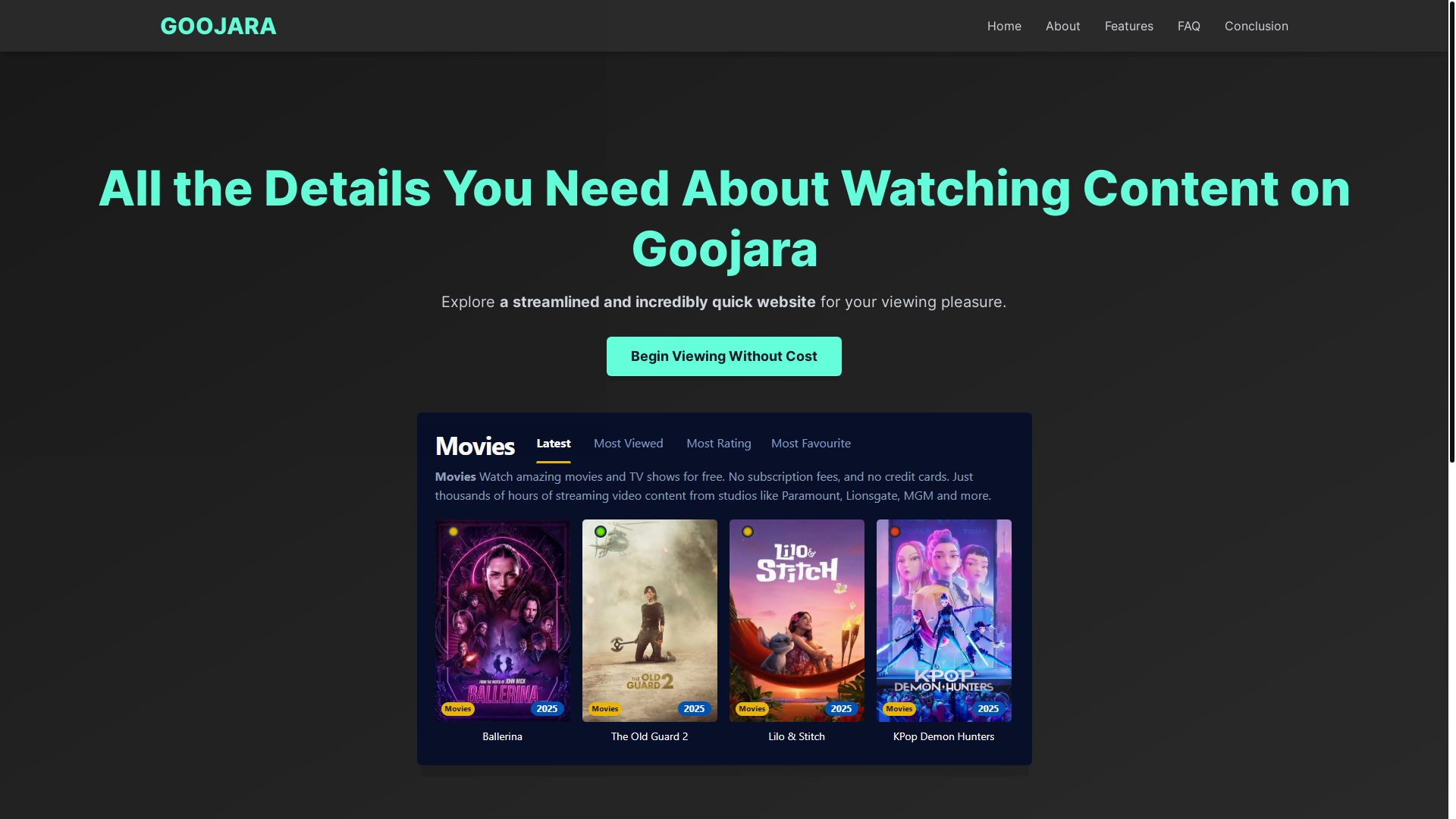 website screenshot of https://goojara-mahj.pages.dev/